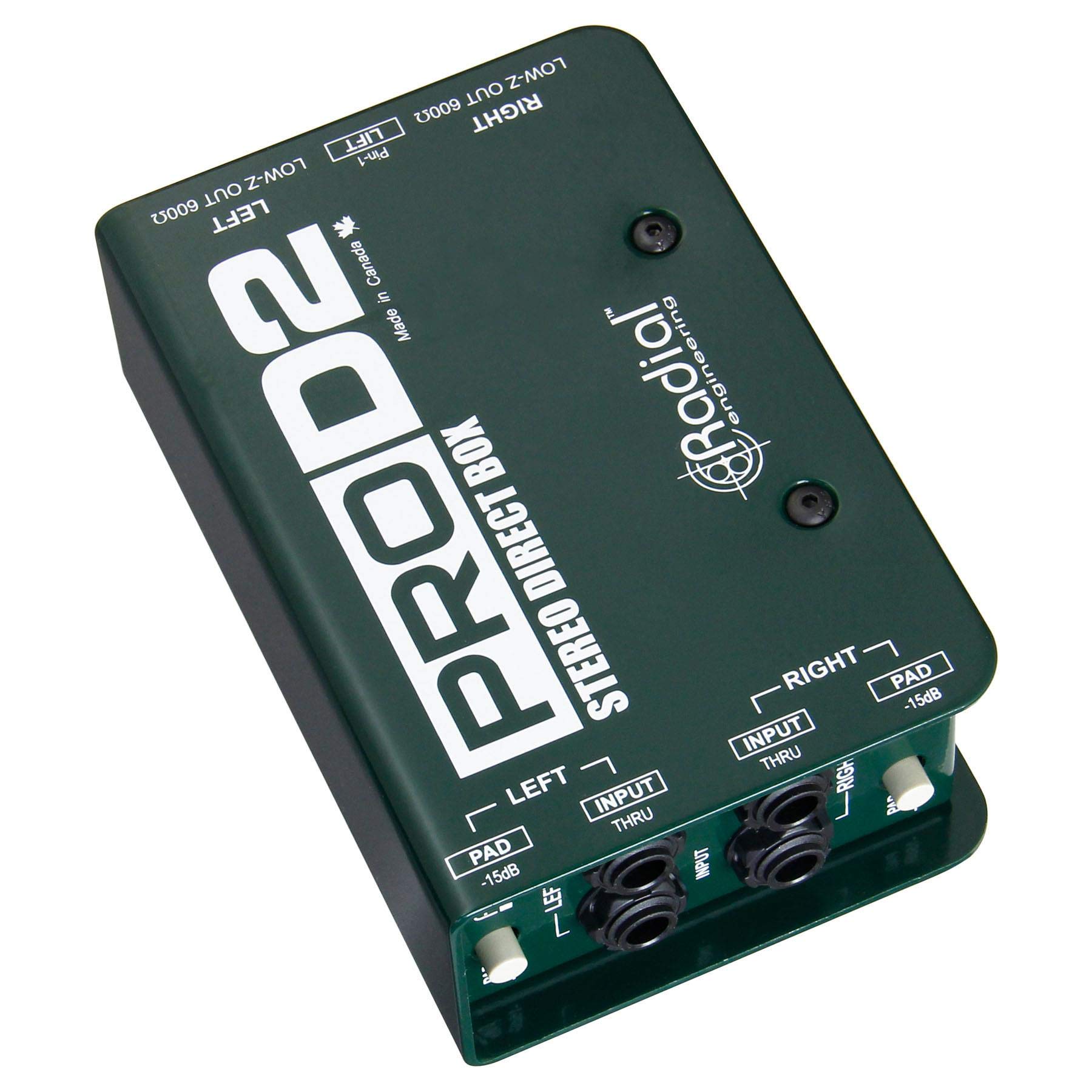 Radial Engineering ProD2 Passive Direct Box Bundle with Samson SR350 Professional Studio Headphones - Perfect for Live Performances & Recording Studios