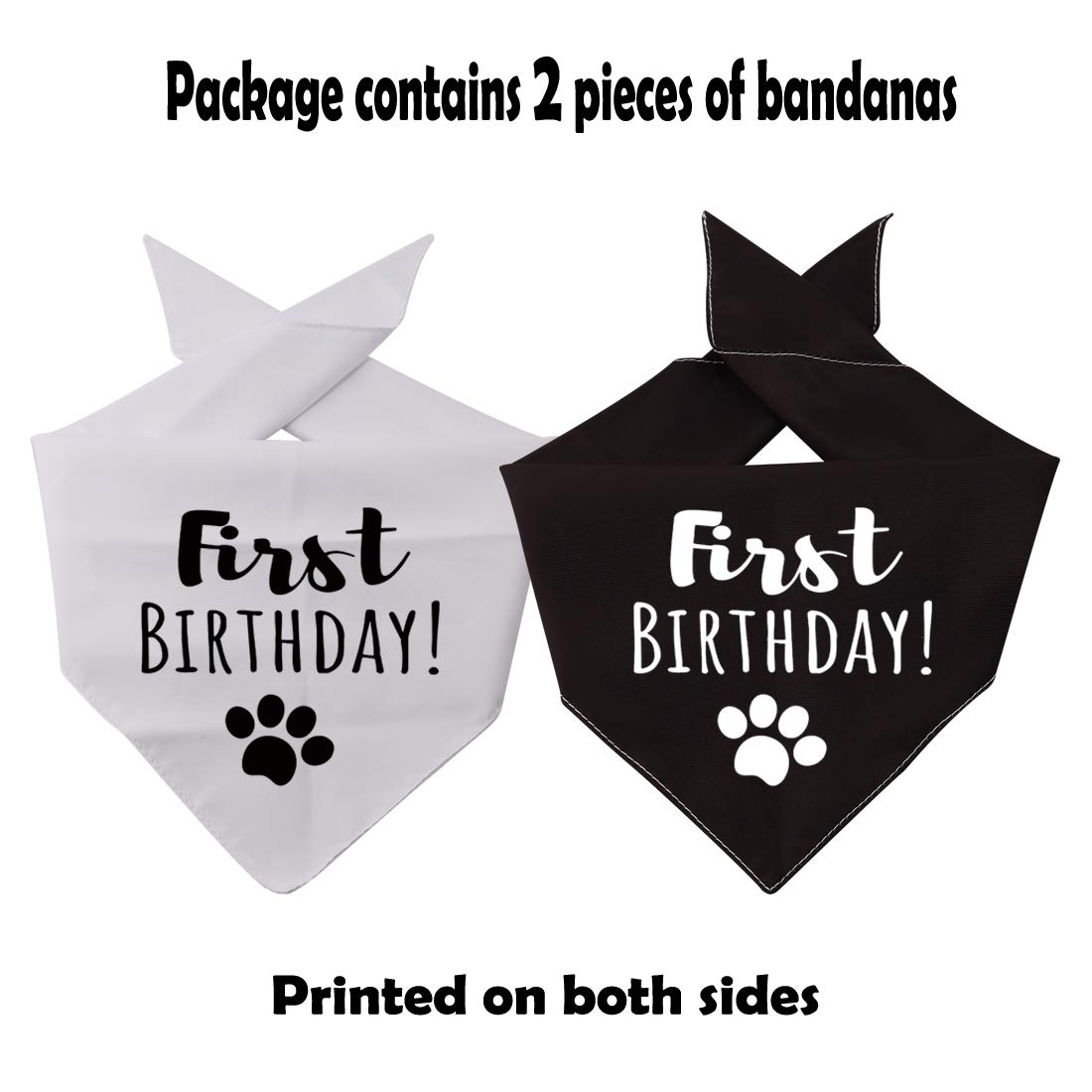 2 Pack Dog Bandana for 1st Birthday - Its My Birthday Party Accessory for Puppy & Cat - Cute Pet Bandanas for Birthday Celebrations & Photo Shoots