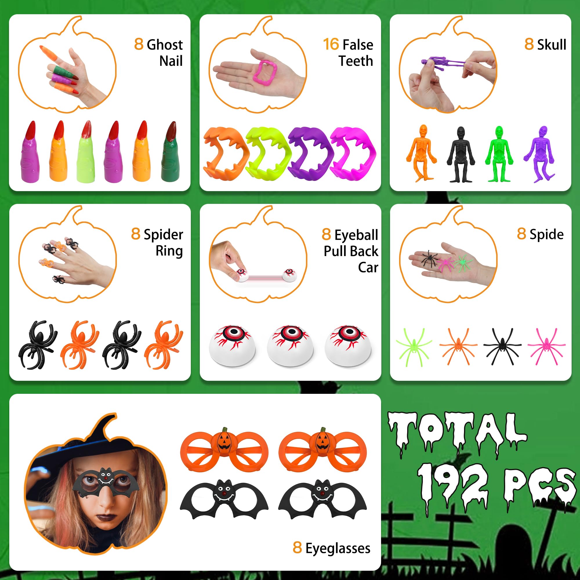 64 PCS Halloween Party Favors Assortment - Spooky Toys for Kids, Trick or Treat Gifts, Treat Bag Fillers & Party Prizes - Perfect for Classroom Celebrations, Neighborhood Halloween Events & Costume Parties