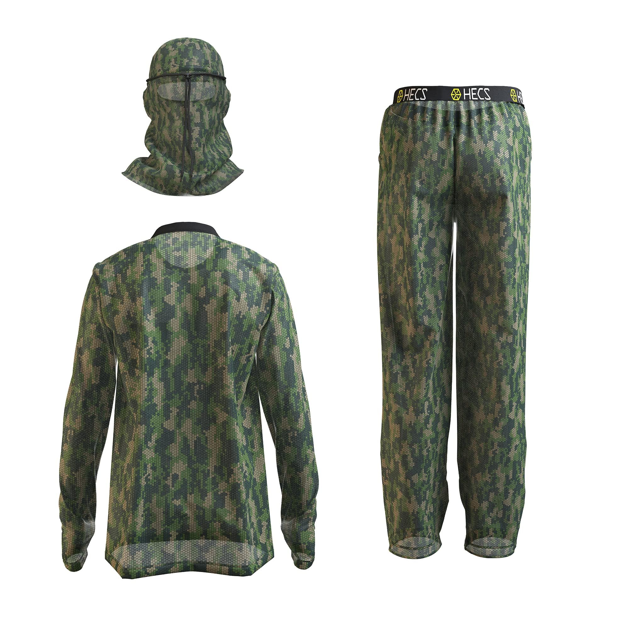 HECS Lightweight Hunting Camo Suit with Bioelectric Shielding Technology - Men's Stealth Hunting Gear for Deer & Turkey - Waterproof & Breathable for All-Weather Outdoor Adventures