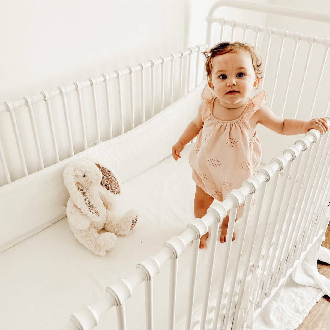 Faith Cream Floral Bunny Plush Toy - Soft Cute Stuffed Animal for Kids, Girls, Boys | Perfect for Easter Gifts, Nursery Decor, Birthday Presents & Cuddling Companion