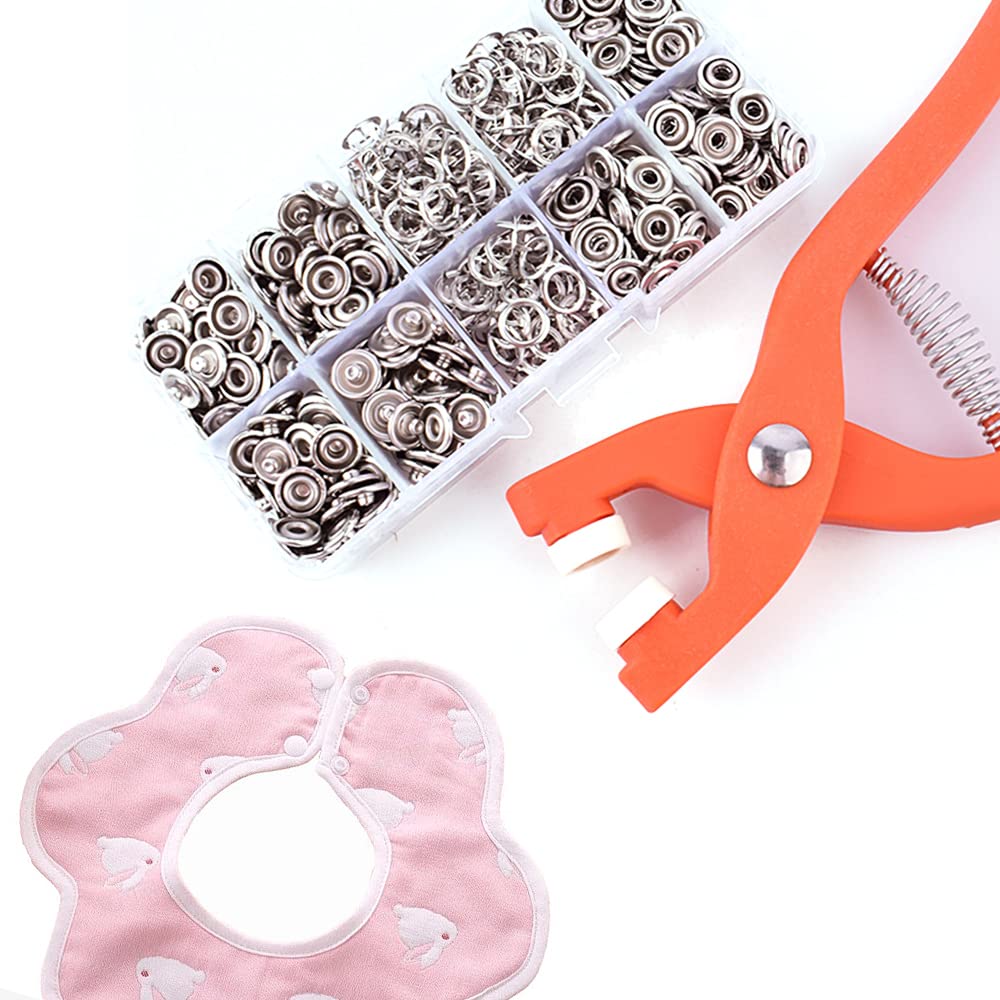 2022 New Metal Snaps Buttons Kit with Fastener Pliers Tool - 50pcs DIY Sewing Press Studs & Five Claw Buckle Set for Clothing, Bags, Leather Crafts & DIY Projects