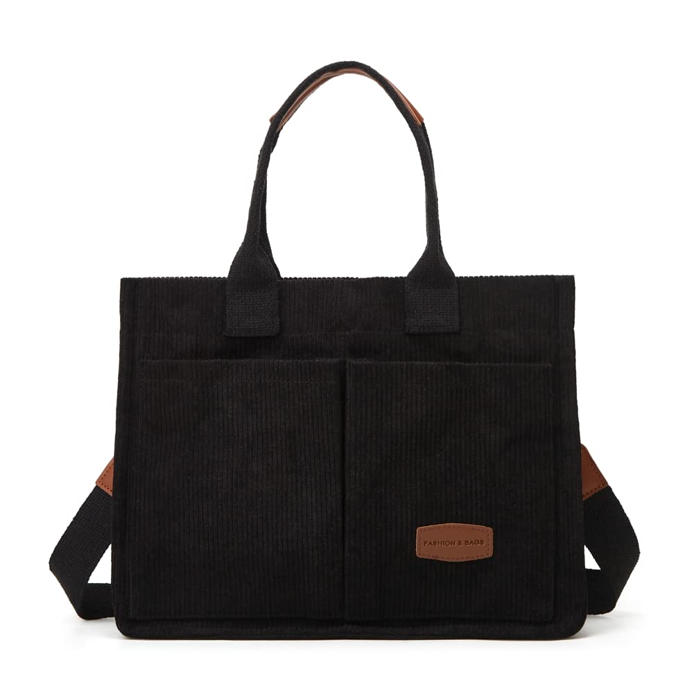 Stylish Women's Corduroy Tote Bag - Fashionable Hobo Messenger Shoulder Bag with Multiple Pockets | Perfect for Work, Travel & Everyday Use