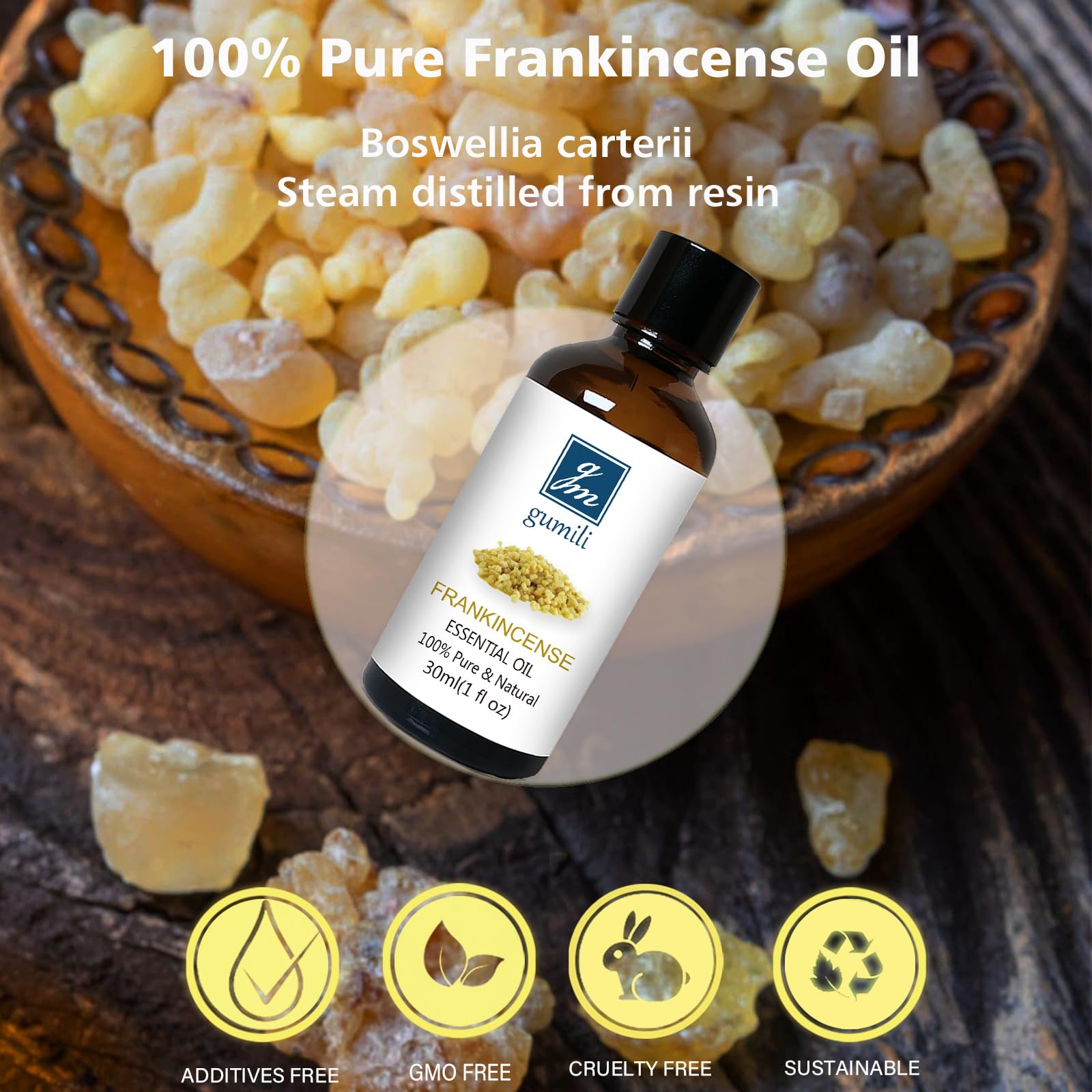100% Pure Frankincense & Myrrh Essential Oil Set - Undiluted Therapeutic Grade for Skin Care, Hair Growth & Aromatherapy - 1 oz (2 Pack) - Perfect for Diffusers, Massage & DIY Beauty Products