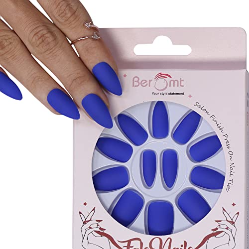 Beromt Press On False Nails Set - 24PCS Full Cover Fake Nails with Matte Finish, Acrylic Nails for Women Professionals (Style BFN426MSN) | Perfect for Parties, Weddings, Date Nights & Special Occasions