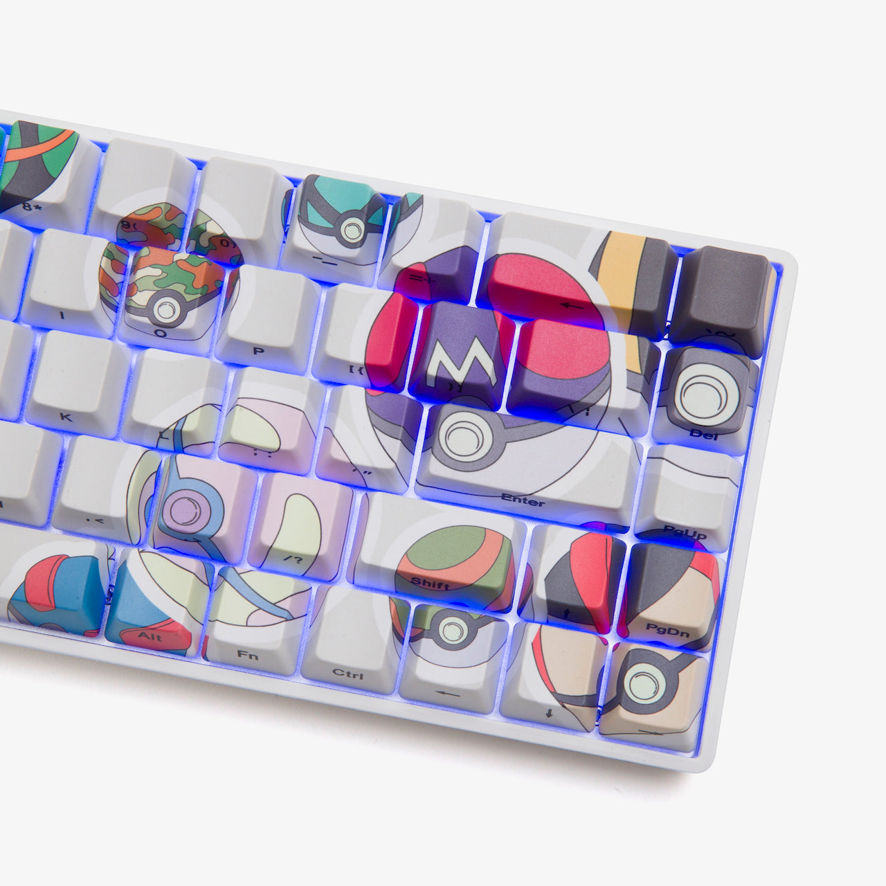 Pokémon HG Basecamp 65 Mechanical Keyboard with Poké Ball Sticker - Gaming & Typing for PC, Mac, Office & Home Use
