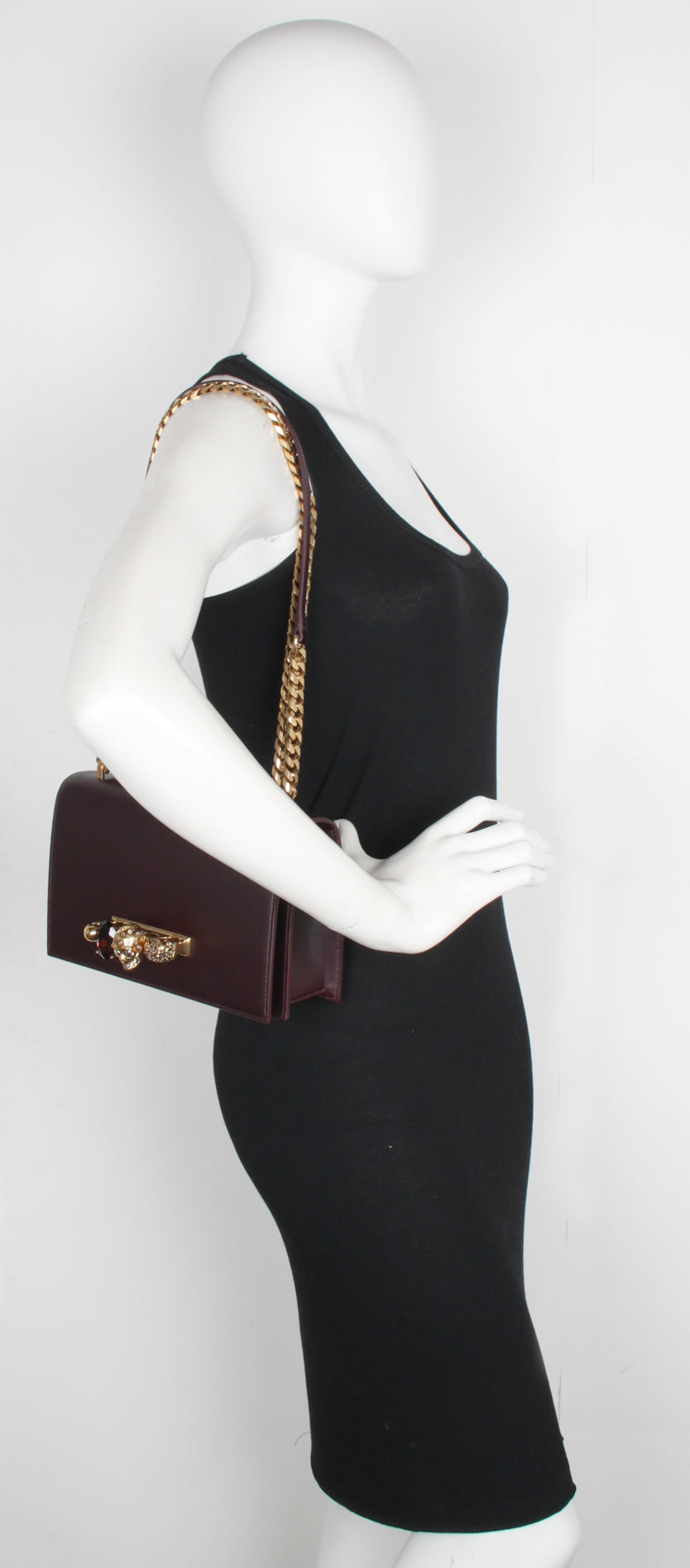 Luxury Jeweled Knuckle Satchel Handbag - Smooth Dark Purple & Gold Accents for Women | Perfect for Evening Parties, Weddings & Special Occasions