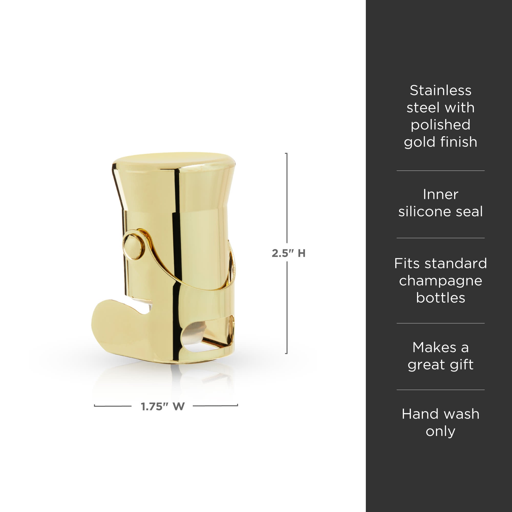 Premium Belmont Heavyweight Champagne Stopper - Airtight Seal for Sparkling Wine & Prosecco - Perfect for Parties, Weddings & Celebrations