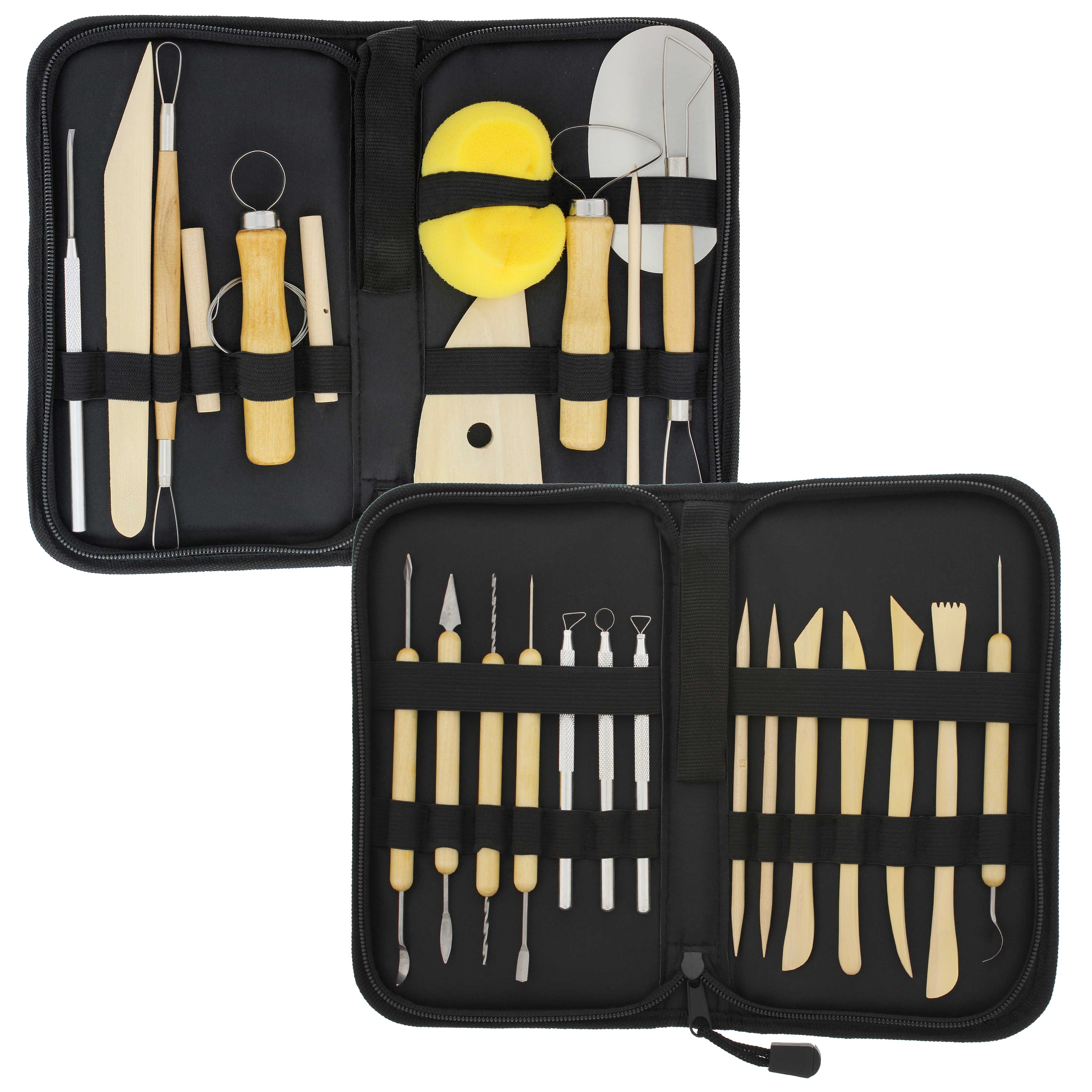 26-Piece Pottery & Clay Tools Set with Canvas Case - Professional Sculpting, Ceramics Kit for Artists, Students - Perfect for Pottery Making, Clay Modeling & Easy Storage & Transport
