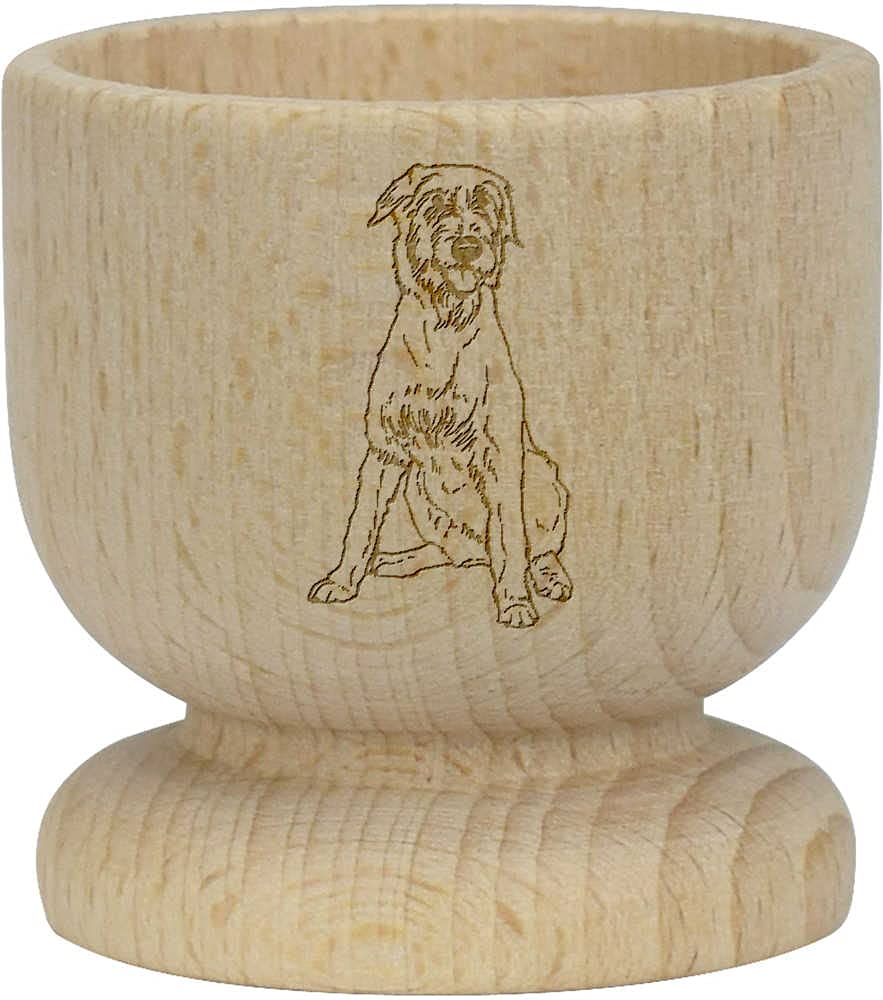 Azeeda Irish Wolfhound Wooden Egg Cup - Handcrafted Egg Holder for Soft Boiled Eggs - Perfect for Breakfast, Kitchen Decor, and Irish Dog Lover Gifts (EC00018919)