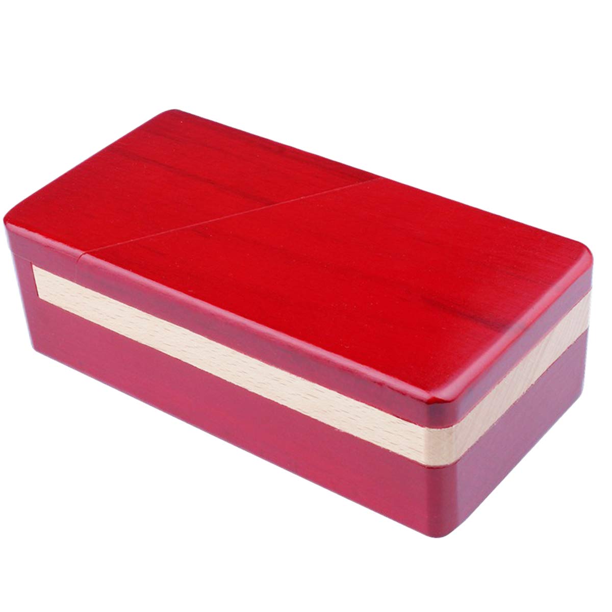 DC-BEAUTIFUL Impossible Wooden Puzzle Box with Secret Drawer - Red Magic Mystery Gift Box for Brain Teasers & Treasure Hunts - Perfect for Escape Rooms, Birthday Gifts & Collector's Items