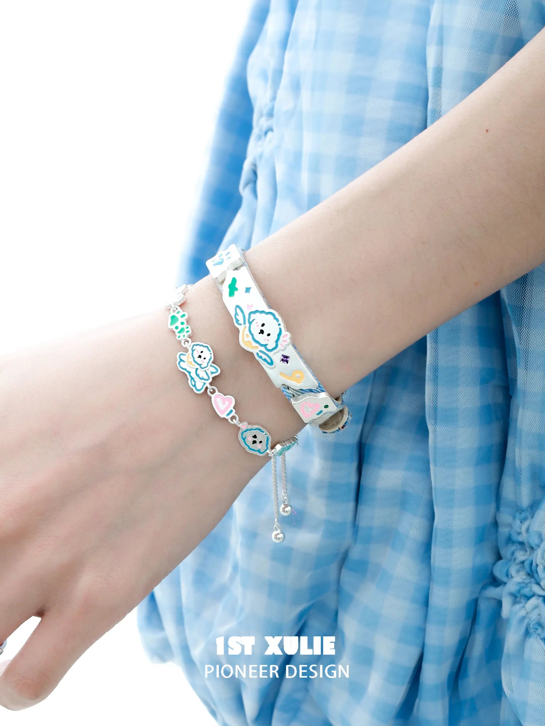 Angel Cuties Hand Painted Colorful Resin Ultra Fiber Leather Bracelet™ - Stylish Bohemian Jewelry for Women, Fashion Accessories for Casual Wear & Special Occasions