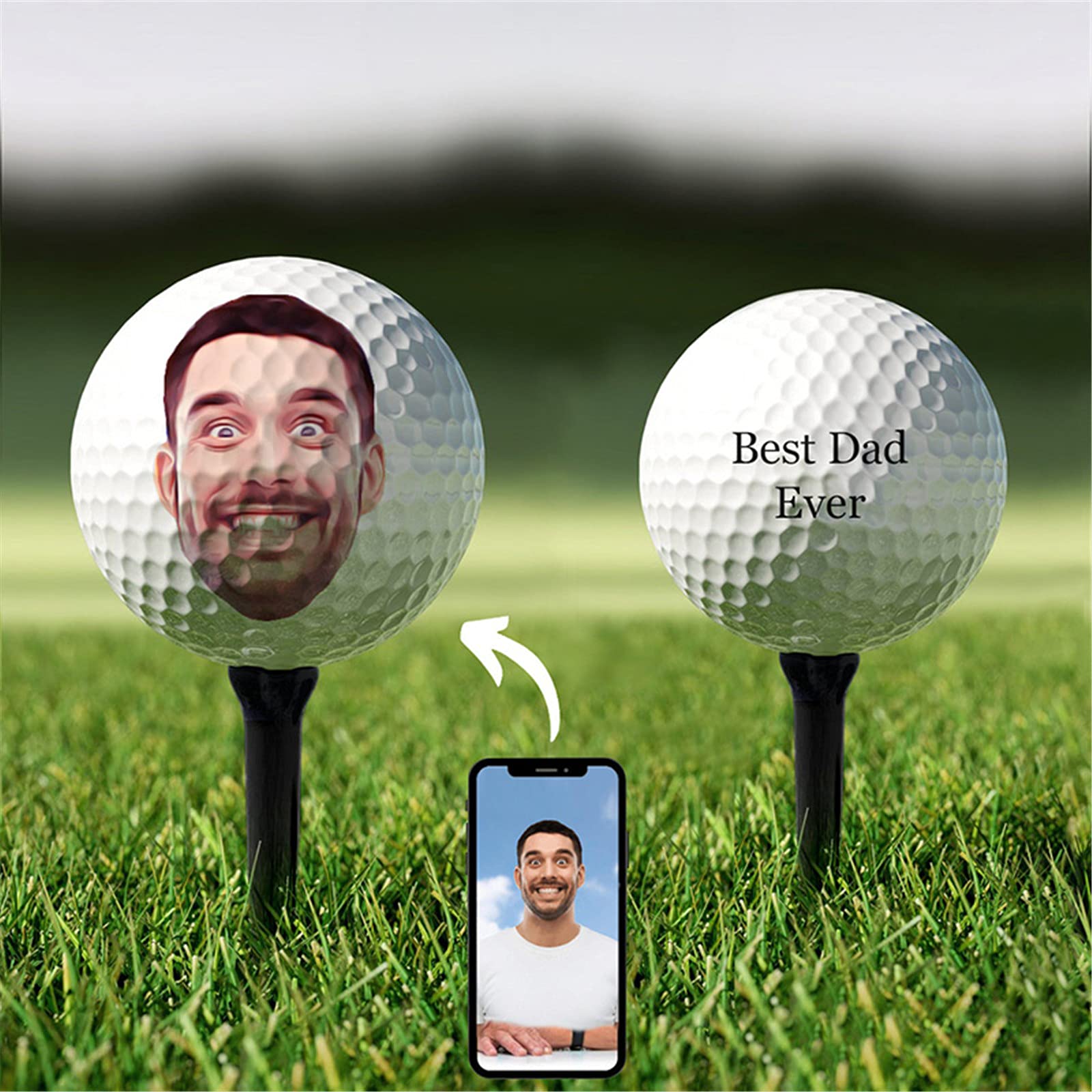 Custom Personalized Engraved Golf Balls with Photos - Funny Picture Golf Balls for Men - Unique Father's Day Gift Idea - Perfect for Golf Tournaments, Birthday Presents & Retirement Gifts