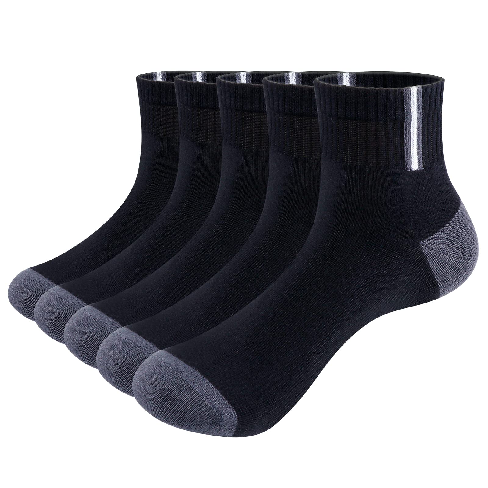 Breathable Bamboo Ankle Socks for Men - Moisturizing Thin Mid Crew Casual Socks (5/10 Pairs) - Perfect for Work, Gym & Everyday Comfort