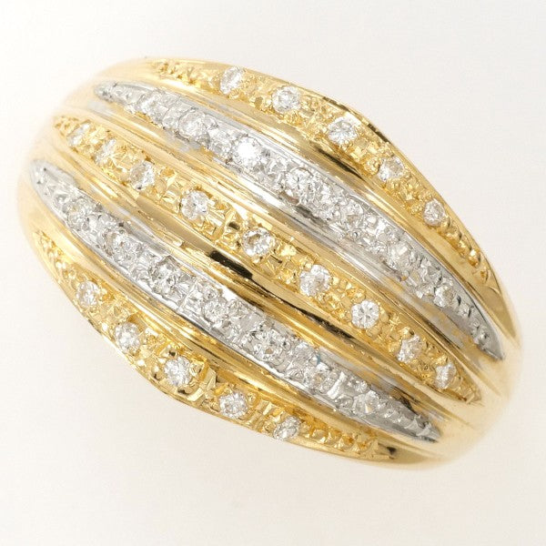 18K Yellow Gold & White Gold Diamond Ring for Women - Elegant Wedding, Engagement, Anniversary Gift - Perfect for Proposals, Bridal Jewelry & Special Occasions