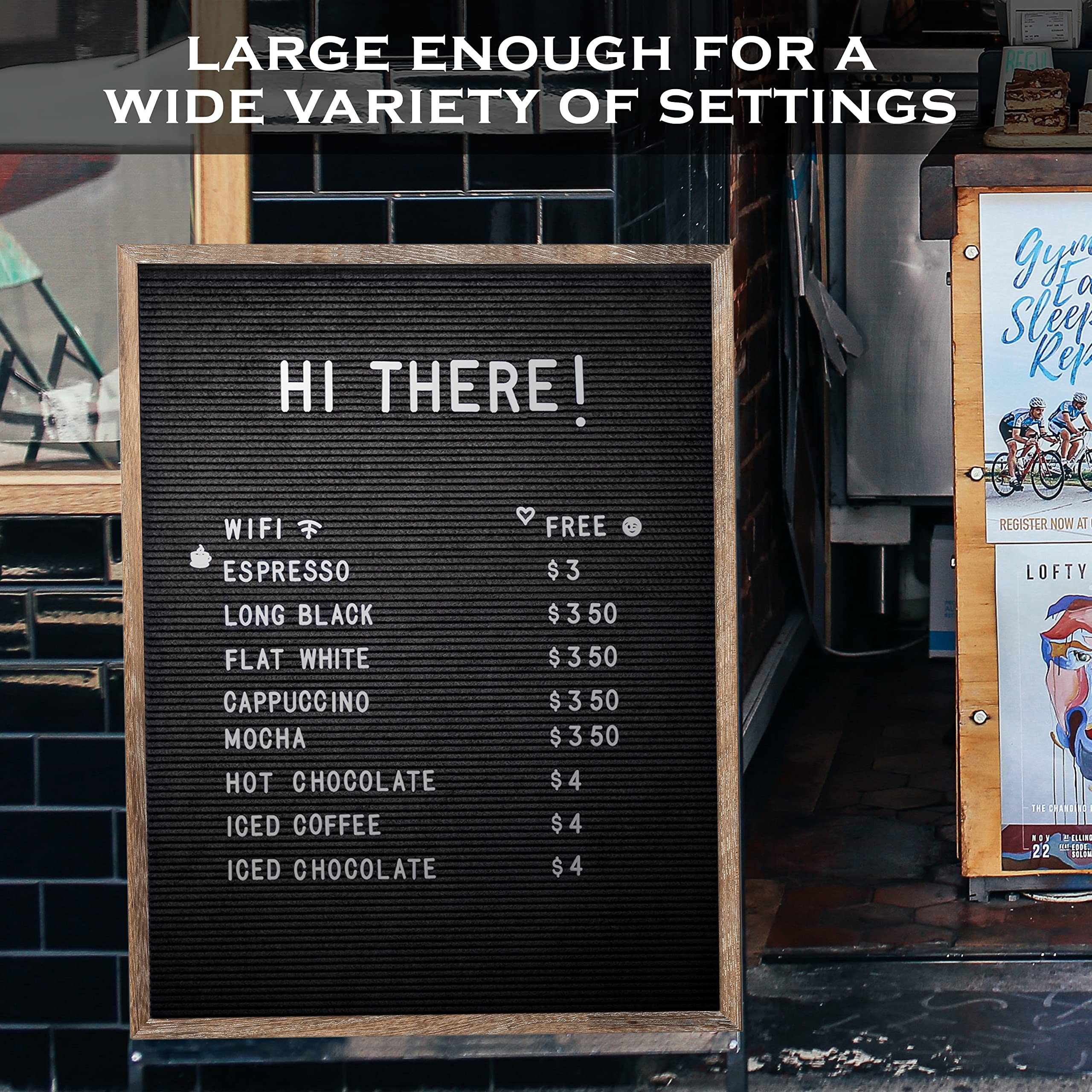 24x30 Inch Large Felt Letter Board with Pre-Cut Letters, Numbers & Symbols - Customizable Menu Sign for Home Decor, Office, Cafe & Events