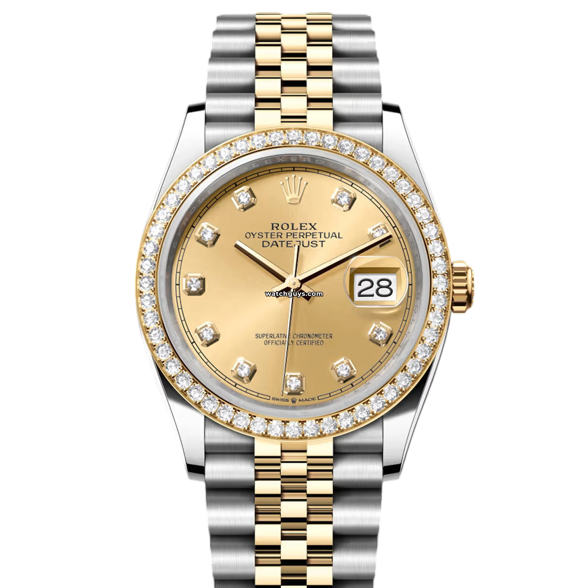 Rolex Datejust 126283RBR Champagne Dial Diamond Bezel Jubilee Bracelet - Luxury Watch for Men, Perfect for Business Meetings & Special Occasions