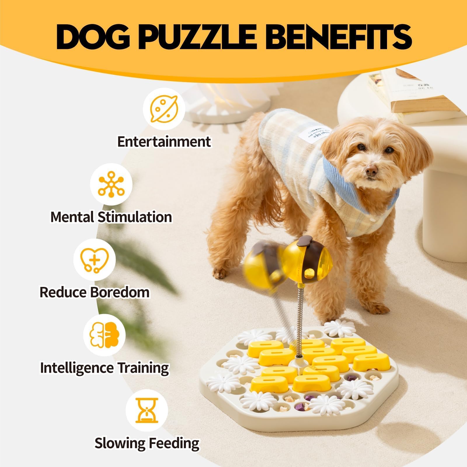 MEWOOFUN Interactive Dog Puzzle Toy for IQ Training - Slow Feeder & Mental Enrichment Game for Small Medium Large Smart Dogs - Perfect for Boredom Relief & Indoor Playtime