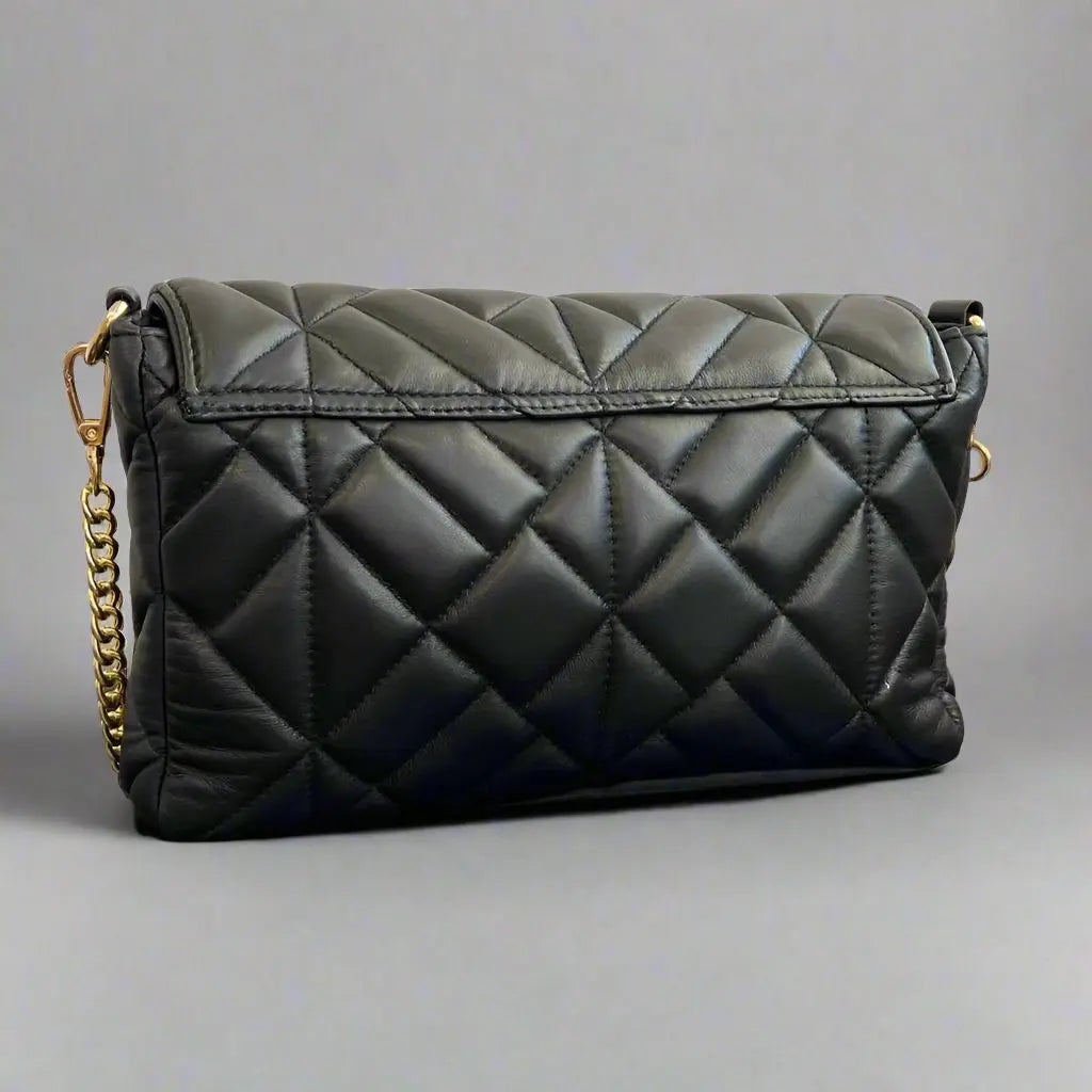 Quilted Soft Leather Crossbody Bag with Chain Strap - Stylish Women's Shoulder Purse for Daily Use, Work & Evening Out