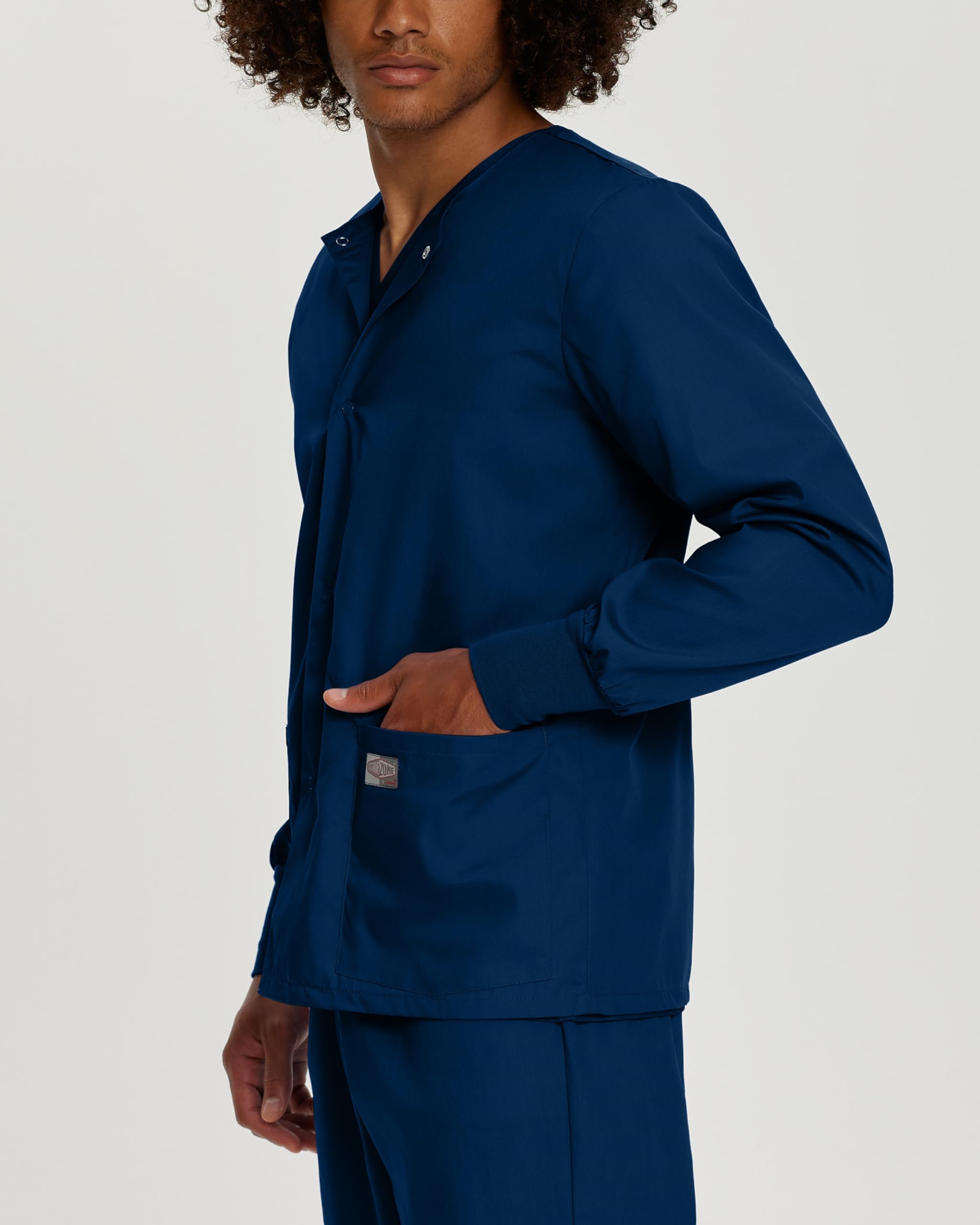 Landau Scrub Zone Unisex Relaxed Fit 2-Pocket Snap-Front Scrub Jacket 75231 - Comfortable Medical Uniform for Doctors & Nurses - Perfect for Hospitals, Clinics & Healthcare Professionals