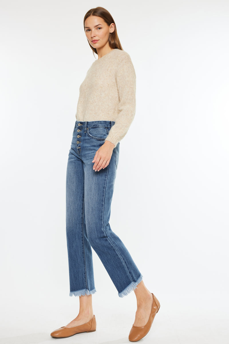 Taurus High Rise Straight Leg Jeans for Women - Stretchy Denim Pants, Comfortable & Flattering Fit - Perfect for Casual Wear, Office & Date Nights