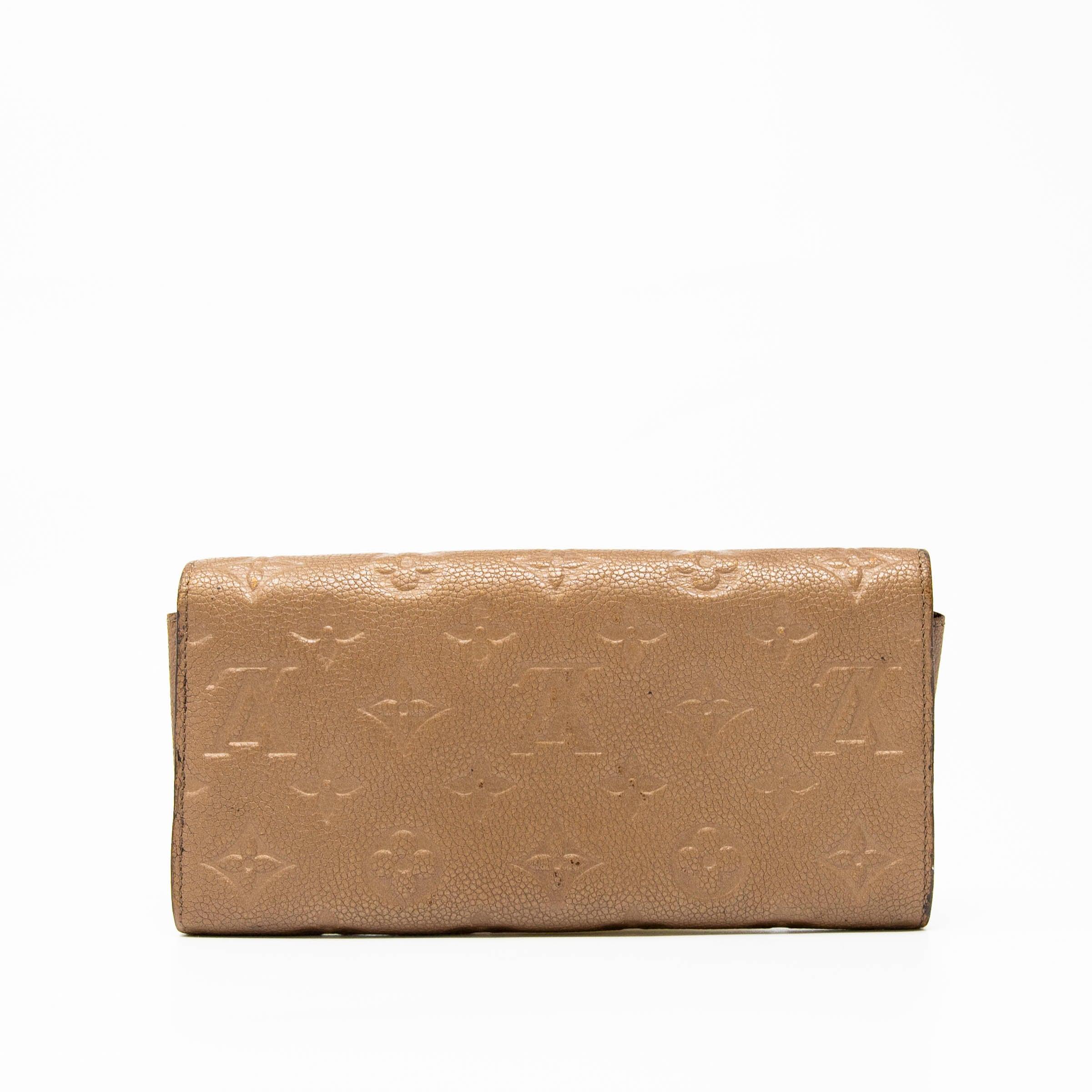 Louis Vuitton Bronze Empreinte Josephine Wallet - Genuine Leather Women's Wallet with Card Slots & Coin Pocket | Perfect for Everyday Use, Travel & Gift Giving