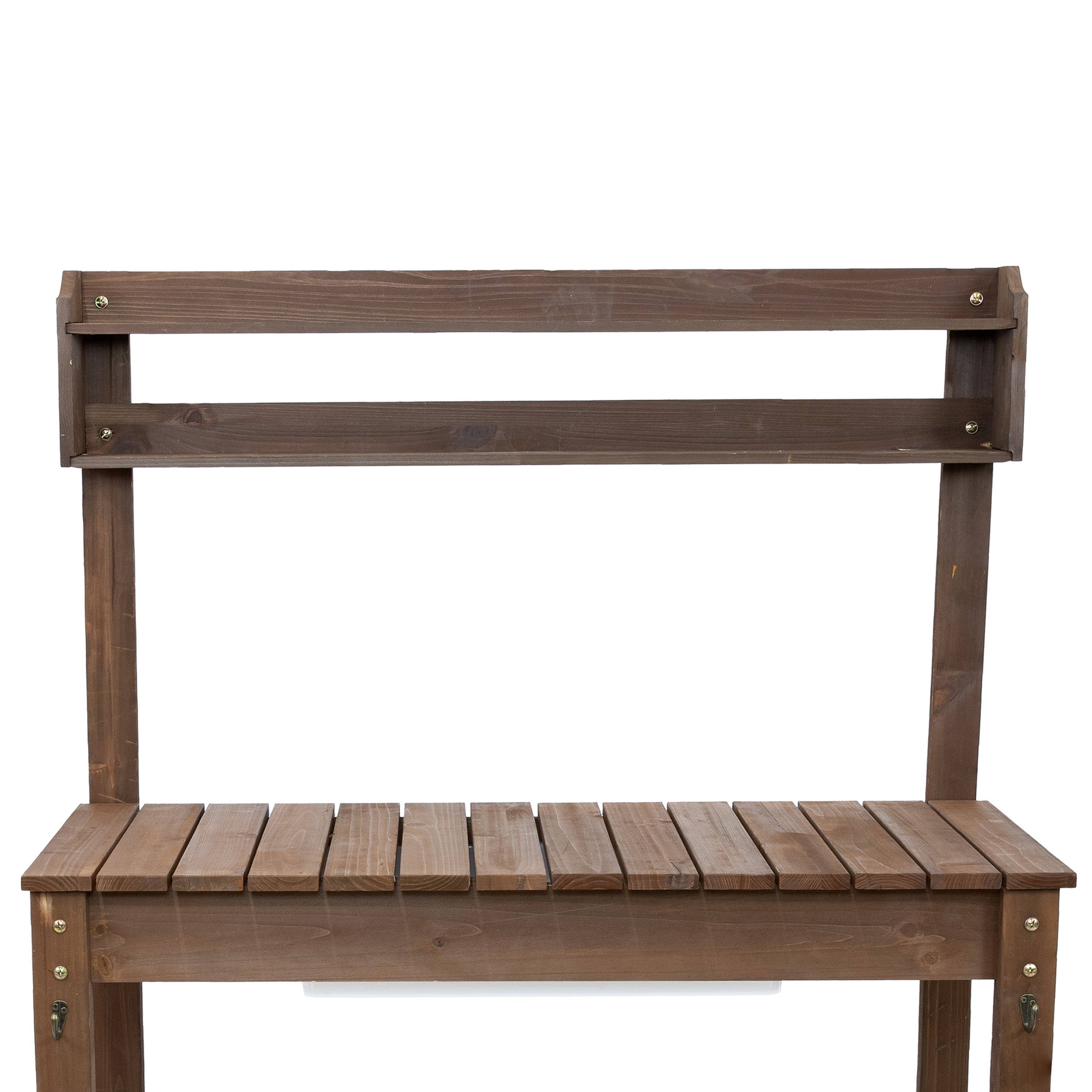 Sunnydaze Fir Wood Wheeled Outdoor Potting Bench with Sink - Brown | Heavy-Duty Garden Workstation for Planting, Potting & Organizing Tools | Perfect for Backyard, Greenhouse & Gardening Enthusiasts