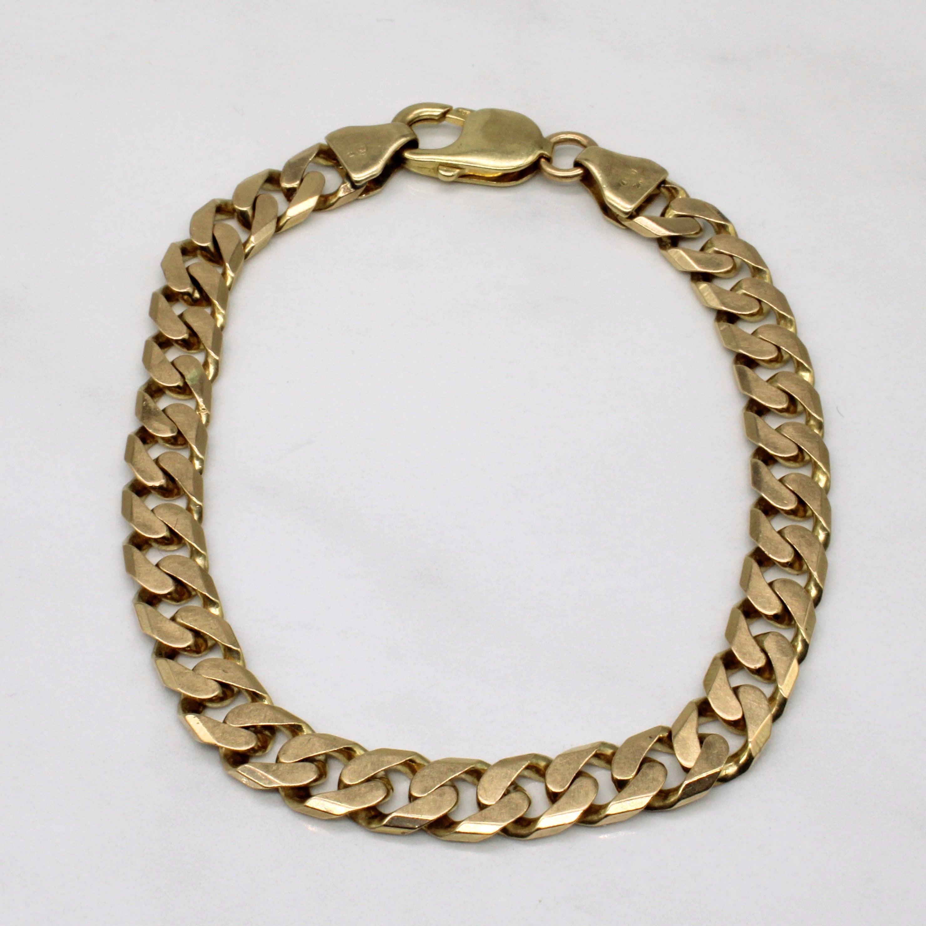10K Yellow Gold Curb Link Bracelet for Women - 9.25 Inch Adjustable Luxury Jewelry Gift for Anniversary, Birthday & Special Occasions | Perfect for Everyday Wear, Parties & Formal Events