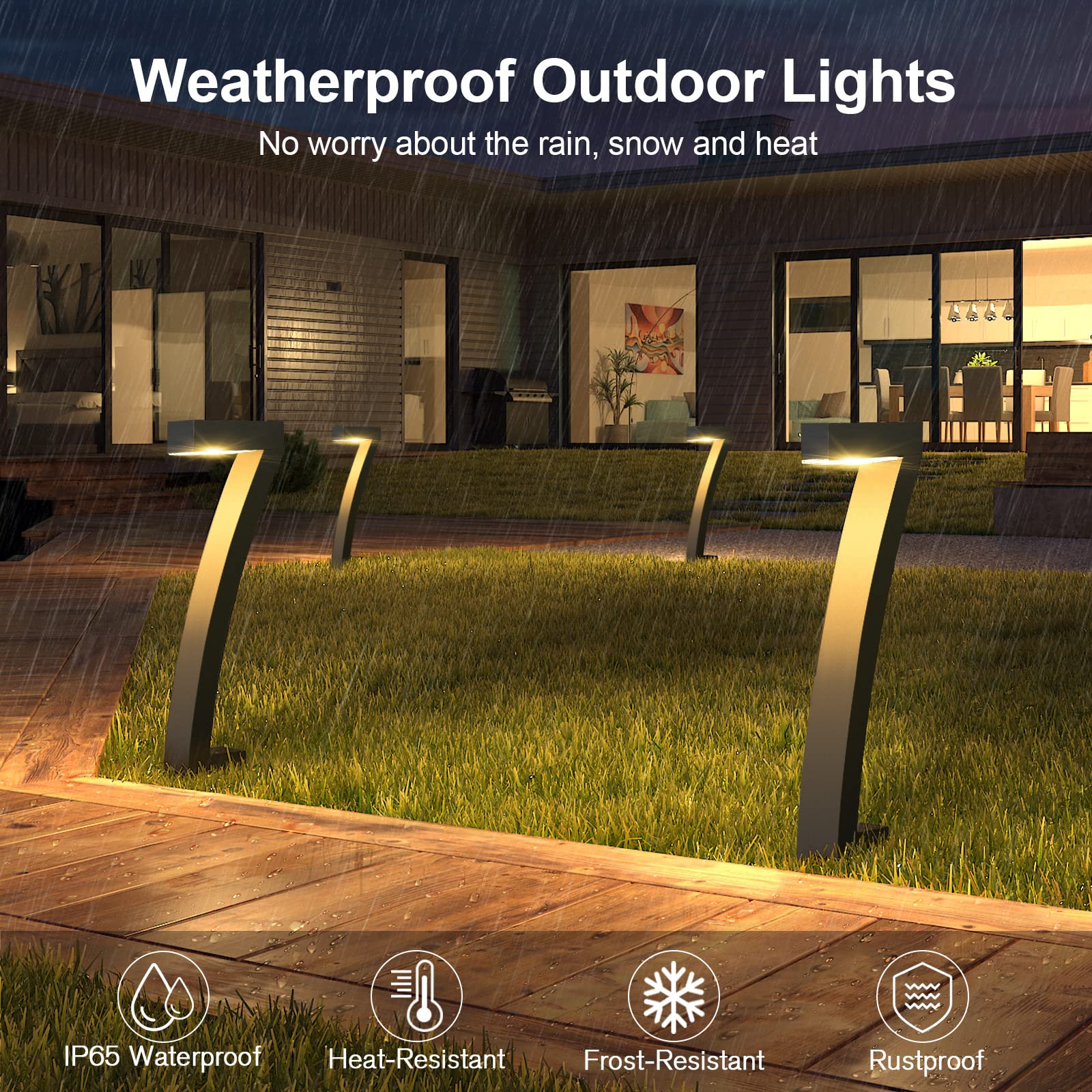 WdtPro Solar Outdoor Pathway Lights - 6 Pack Waterproof Bright Solar Garden Lights with Auto On/Off, 12 Hours Runtime for Landscape, Yard, Walkway, Driveway - Perfect for Nighttime Safety & Decorative Outdoor Lighting