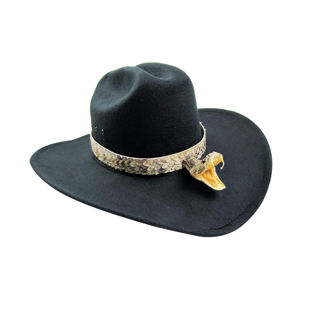 Genuine Eastern Diamondback Rattlesnake Cowboy Hat Band - Real Snakeskin Western Accessory for Cowboy Hats, Rodeo Events & Country Style Fashion