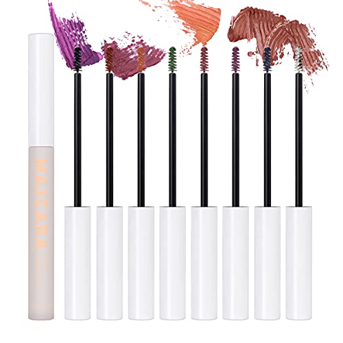 Ynzon 4D Fiber Mascara - Waterproof, Long-Lasting, Volumizing & Lengthening Rainbow Mascara for Thin Lashes - Quick-Drying, Smudge-Proof, Curling - 8 Vibrant Colors (Black) | Perfect for Parties, Cosplay & Bold Makeup Looks