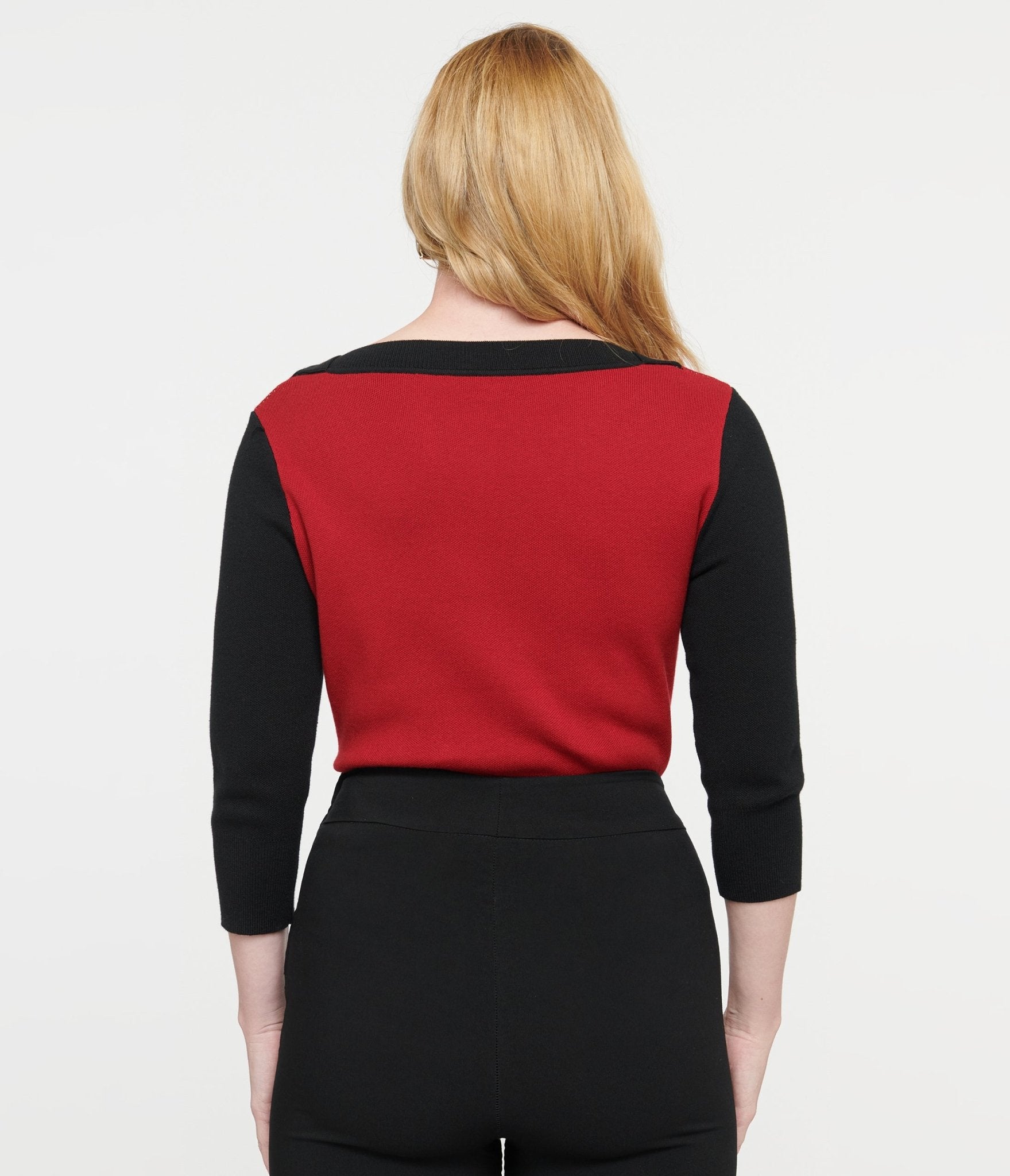 Vintage 1950s Burgundy & Black Cat Sleeve Minou Sweater - Retro Cat Lover Pullover for Women, Perfect for Halloween, Christmas & Vintage-Themed Parties