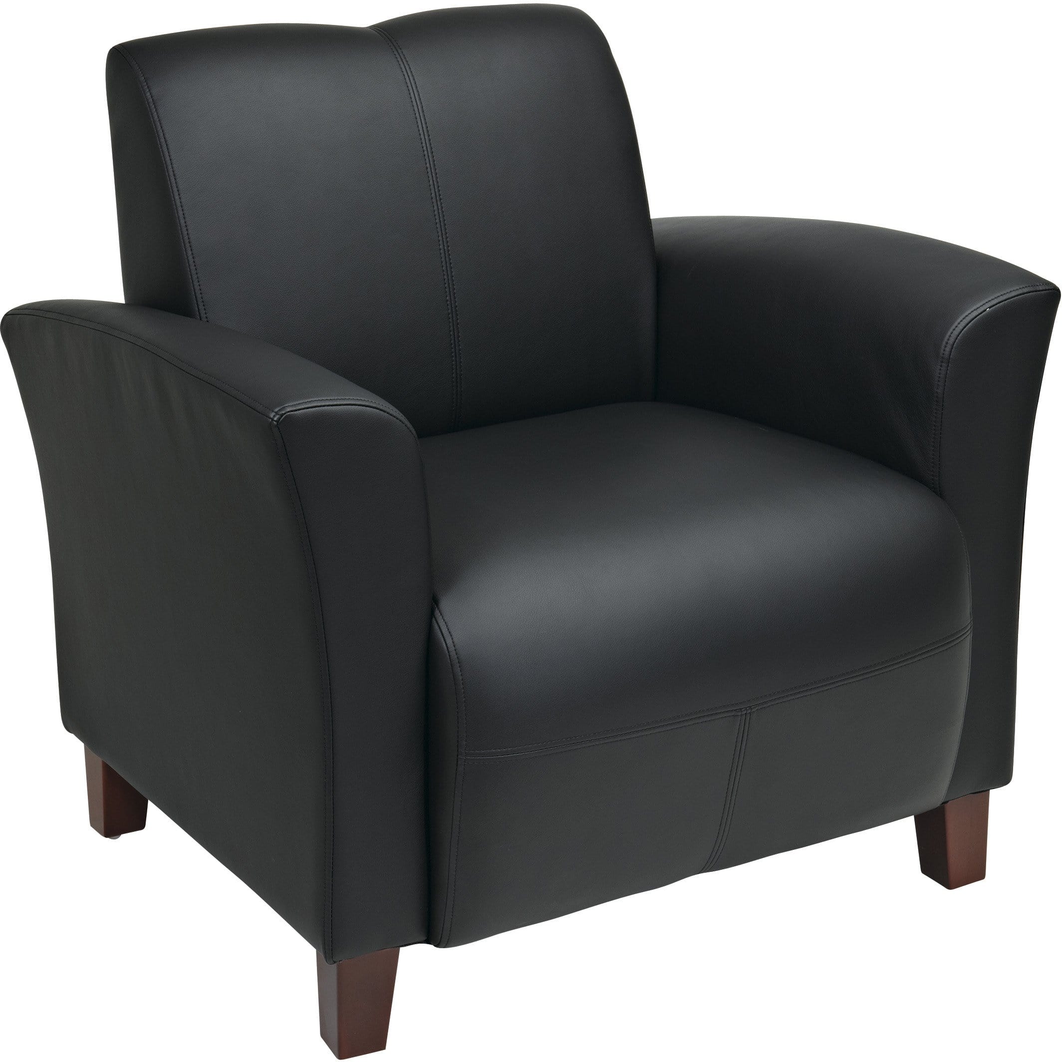 OSP Furniture® Eco Leather Club Chair [SL2271] - Modern Genuine Leather Lounge Chair for Living Room, Office & Library - Comfortable Seating with Premium Quality & Stylish Design