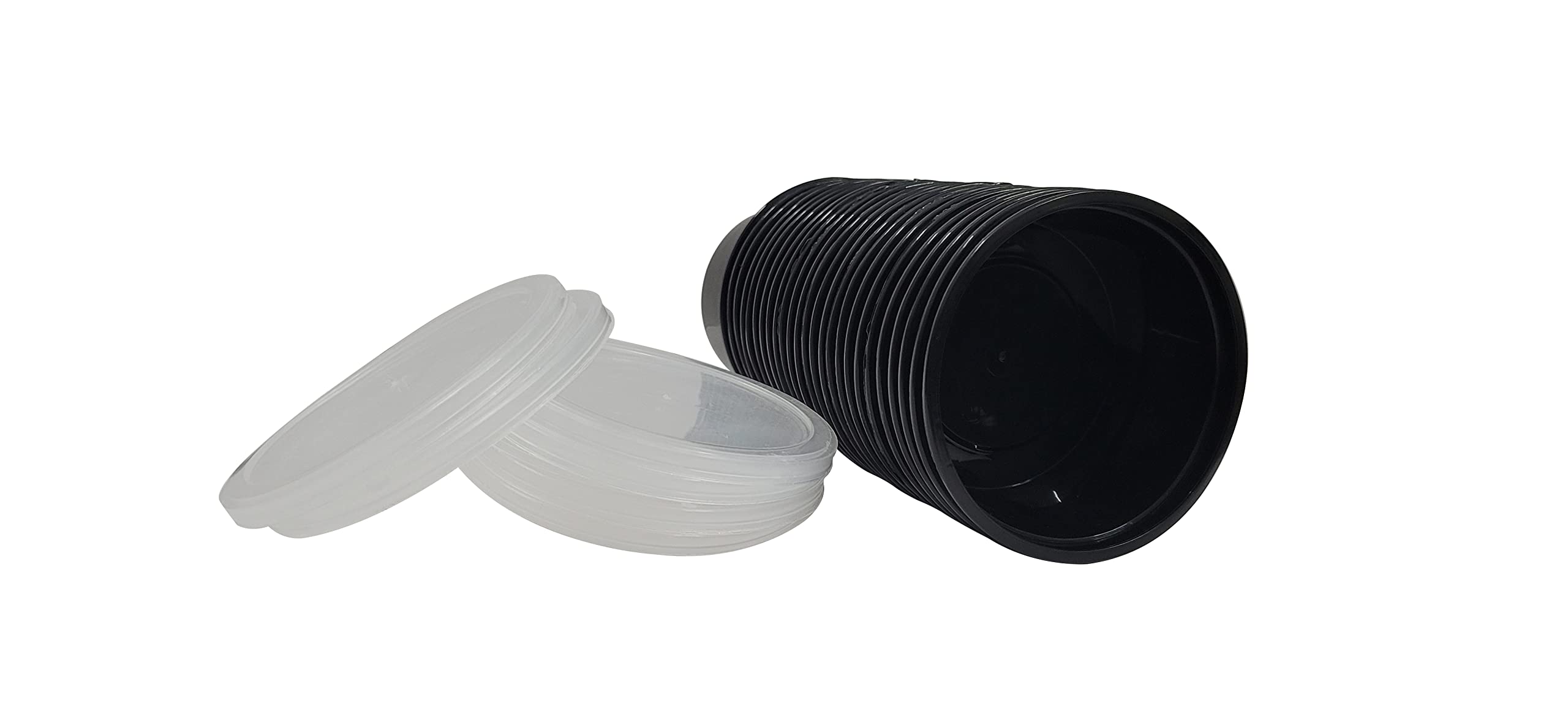 15-Pack 250ml Black Round Plastic Food Storage Containers with Airtight Transparent Lids - Microwave & Fridge Safe, Reusable Meal Prep Containers for Kitchen Organization, Food Delivery & Leftovers Storage
