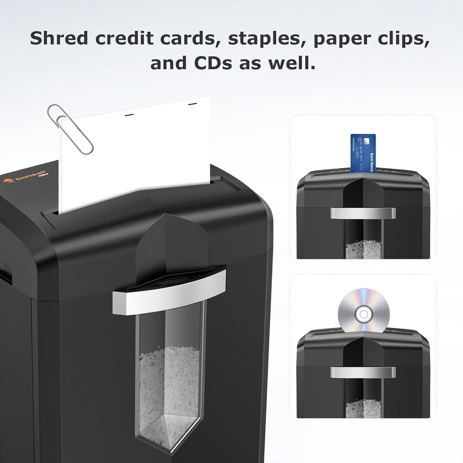 Bonsaii 12-Sheet Micro-Cut Paper Shredder for Home & Office - 60-Minute Run Time, P-4 Security Level - Shreds CDs, Credit Cards, Mail, Staples & Clips - Jam-Proof System with 4.2-Gallon Pullout Bin (Model C266) - Perfect for Secure Document Disposal & Identity Protection