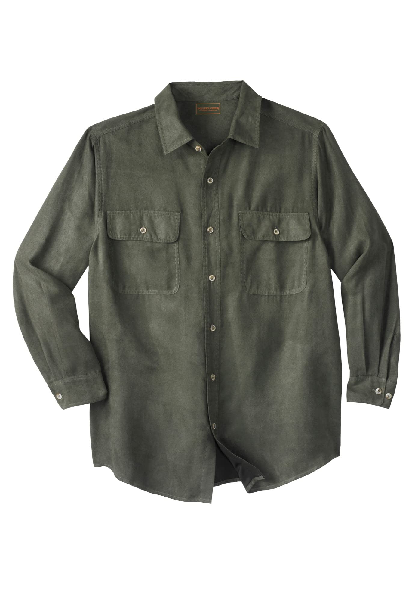 Boulder Creek by Kingsize Men's Big & Tall Long Sleeve Moleskin Shirt - Comfortable Flannel Shirt for Casual Wear & Outdoor Activities