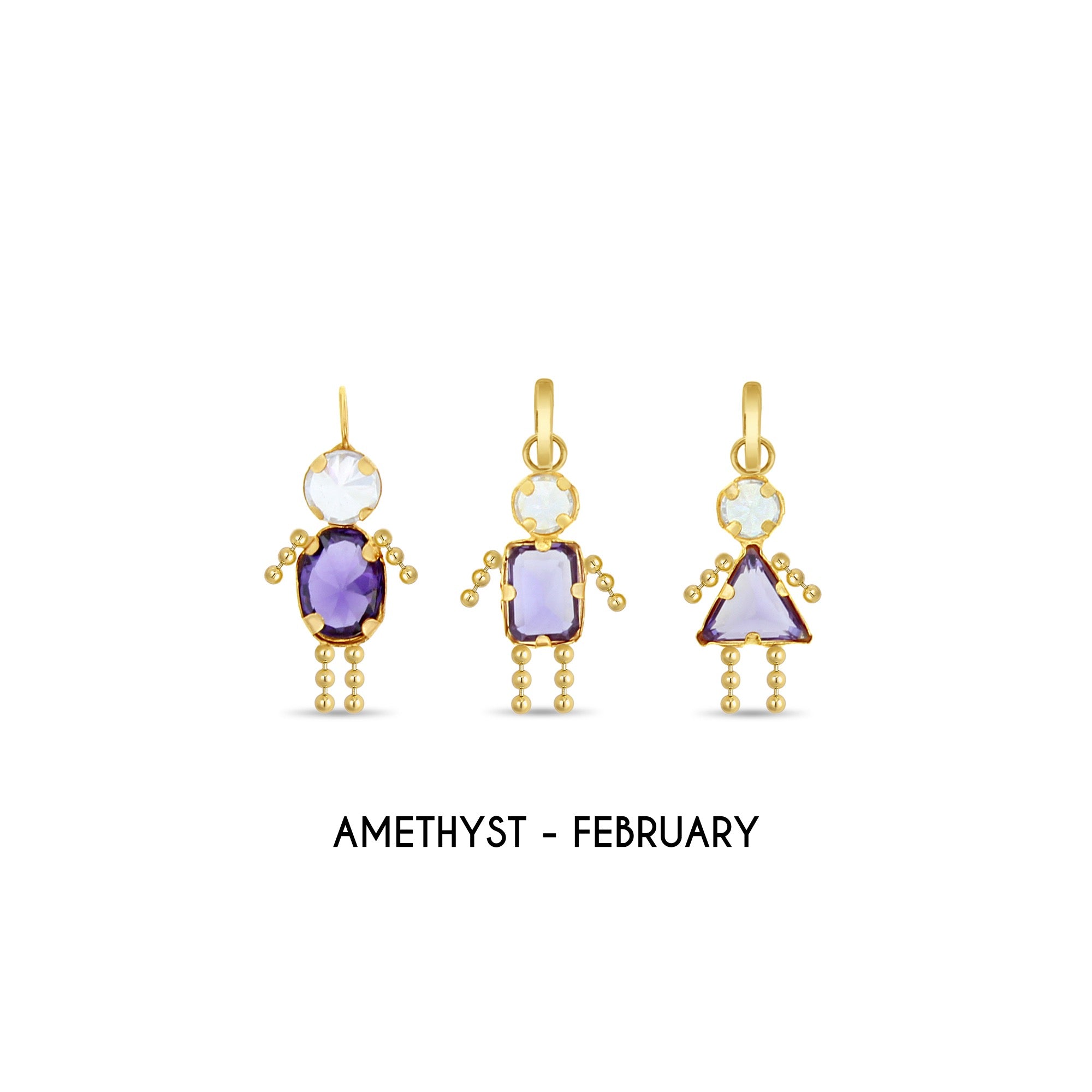 14K Yellow Gold Vintage Baby Birthstone Charms - Personalized Jewelry Gift for Newborns, Christening & Baby Showers