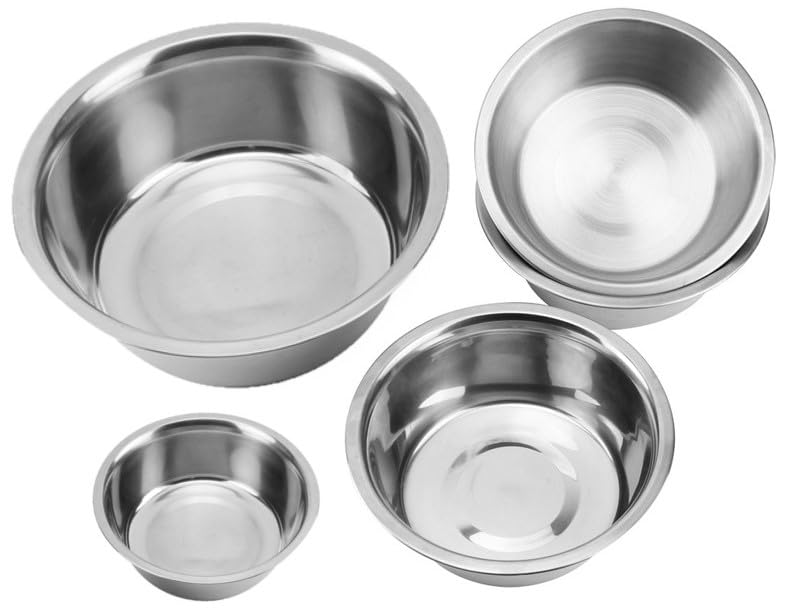 Premium 4-Pack Stainless Steel Dog Bowls - 2 Cup Capacity, Durable & Rust-Proof Pet Food and Water Dishes - Perfect for Elevated Feeders, Travel, Home Use, and Outdoor Adventures