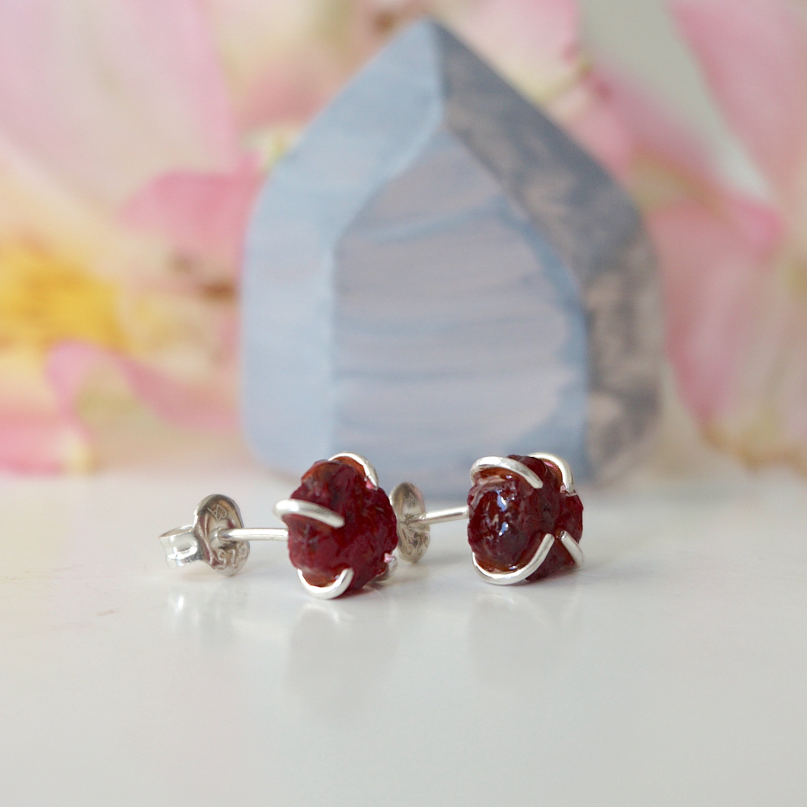 Pink Ruby Huggie Stud Earrings - Sterling Silver Jewelry for Women | Perfect for Everyday Wear, Date Nights & Special Occasions