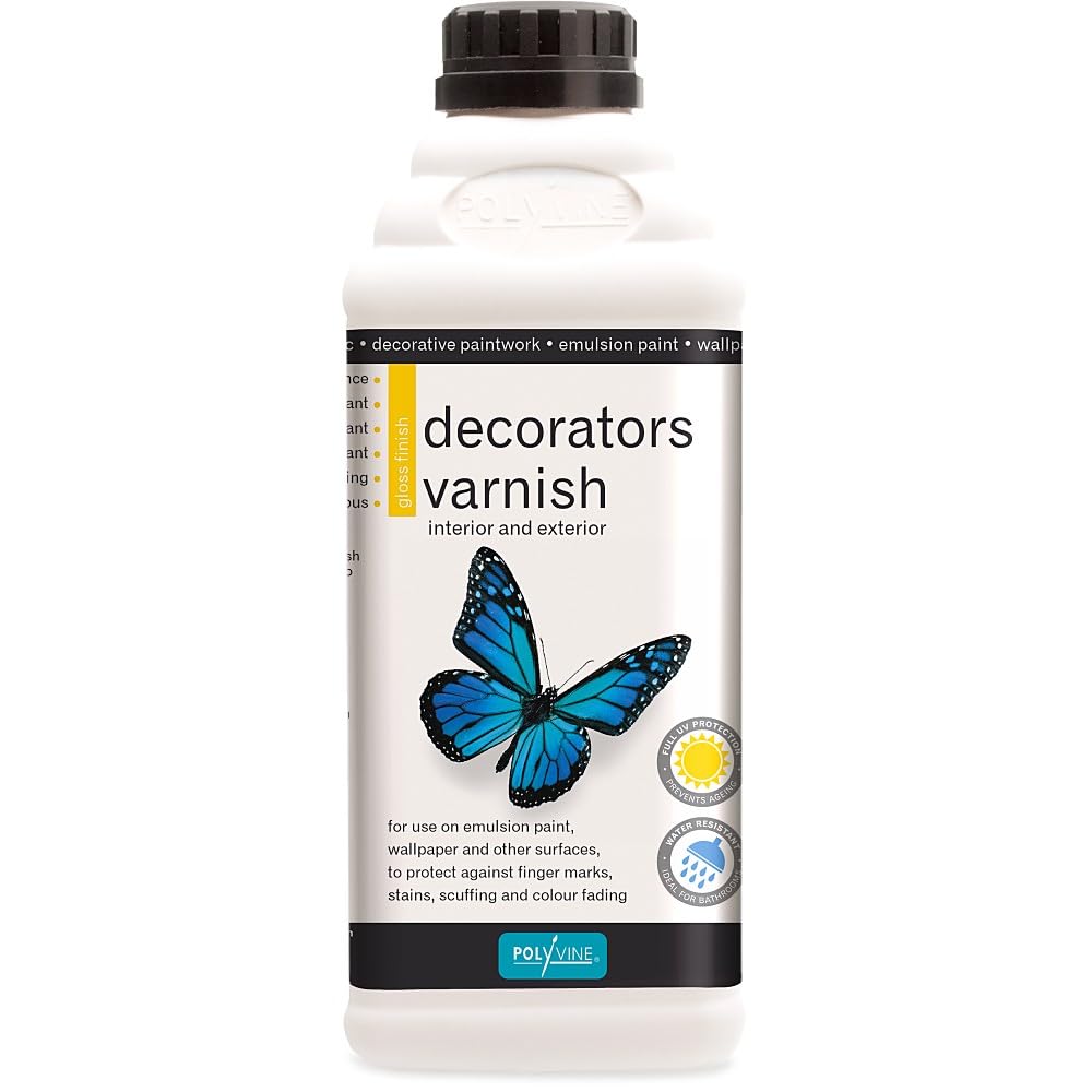 Polyvine Decorator's Acrylic Gloss Varnish - 32 oz Quart for Wood, Furniture & Crafts - High Shine Protective Finish for DIY Projects & Home Decor