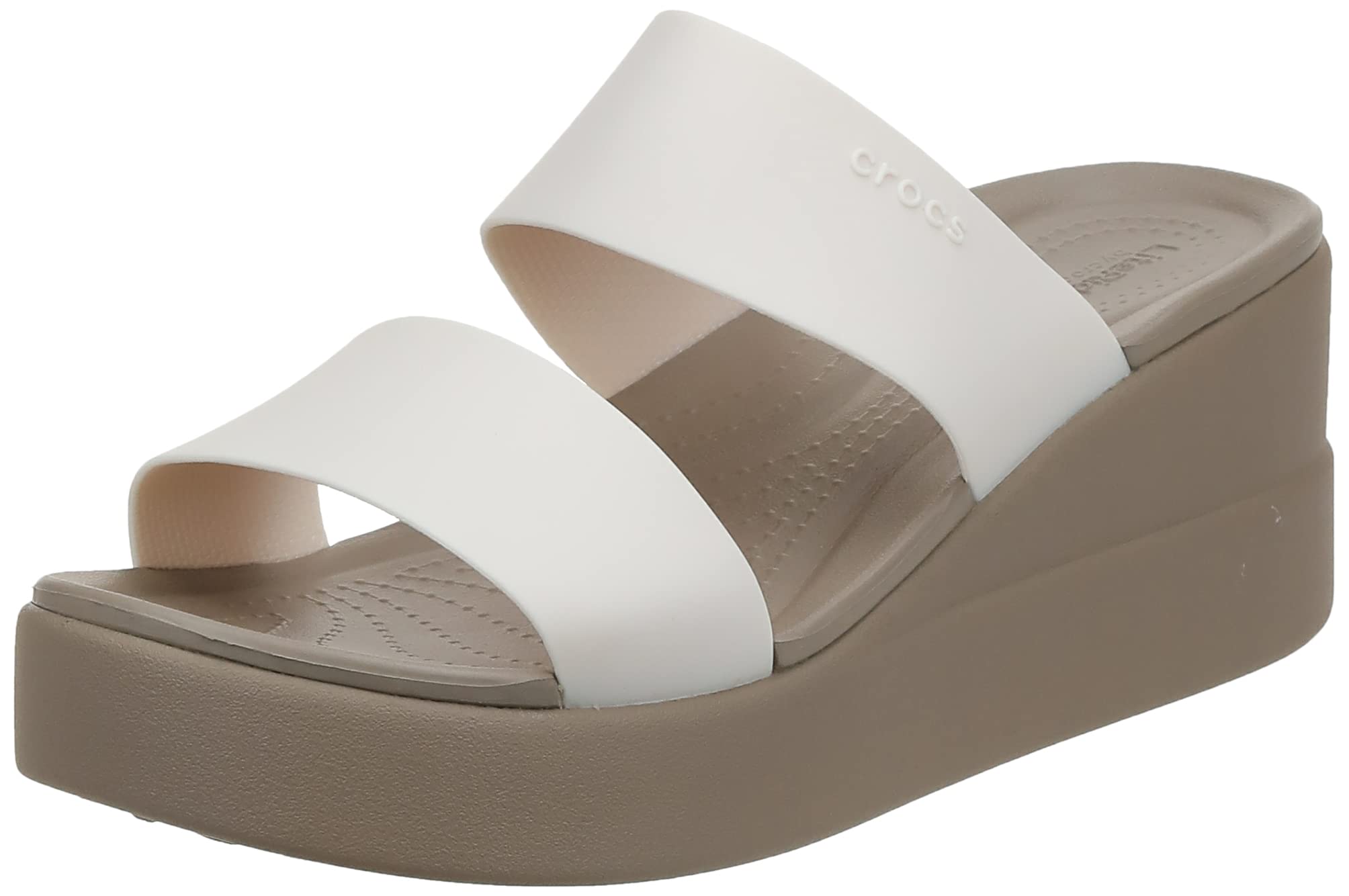 Crocs Women's Brooklyn Mid Wedge Sandals - Comfortable Slip-On Wedge Shoes for Women, Casual Summer Walking & Beach Outfits