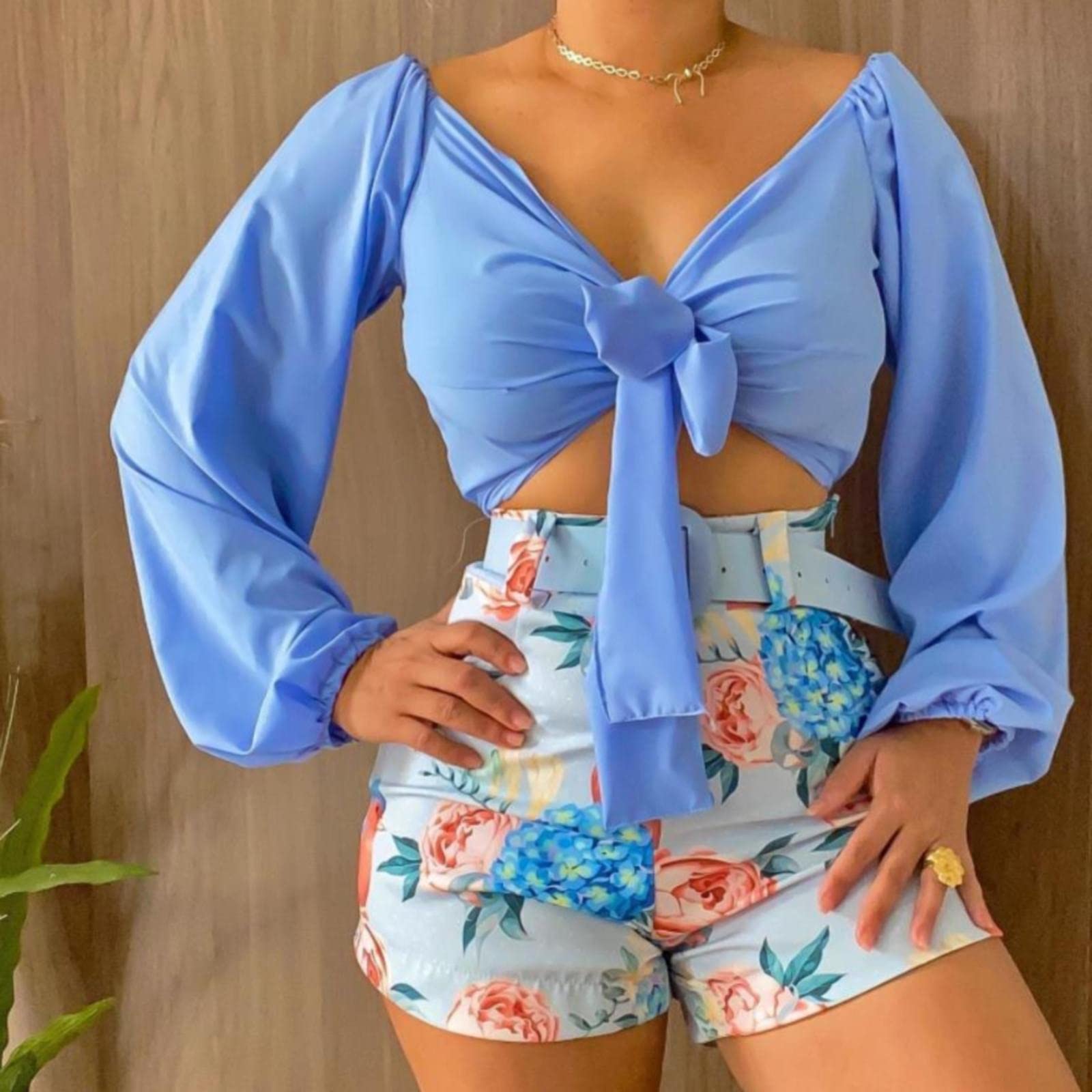 Rvidbe Women's 2-Piece Short Sets - Sleeveless Shirt & Shorts Outfit | Spring & Summer 2023 Fashion | Casual & Dressy Women's Clothing | Perfect for Beach, Vacation, and Daily Wear