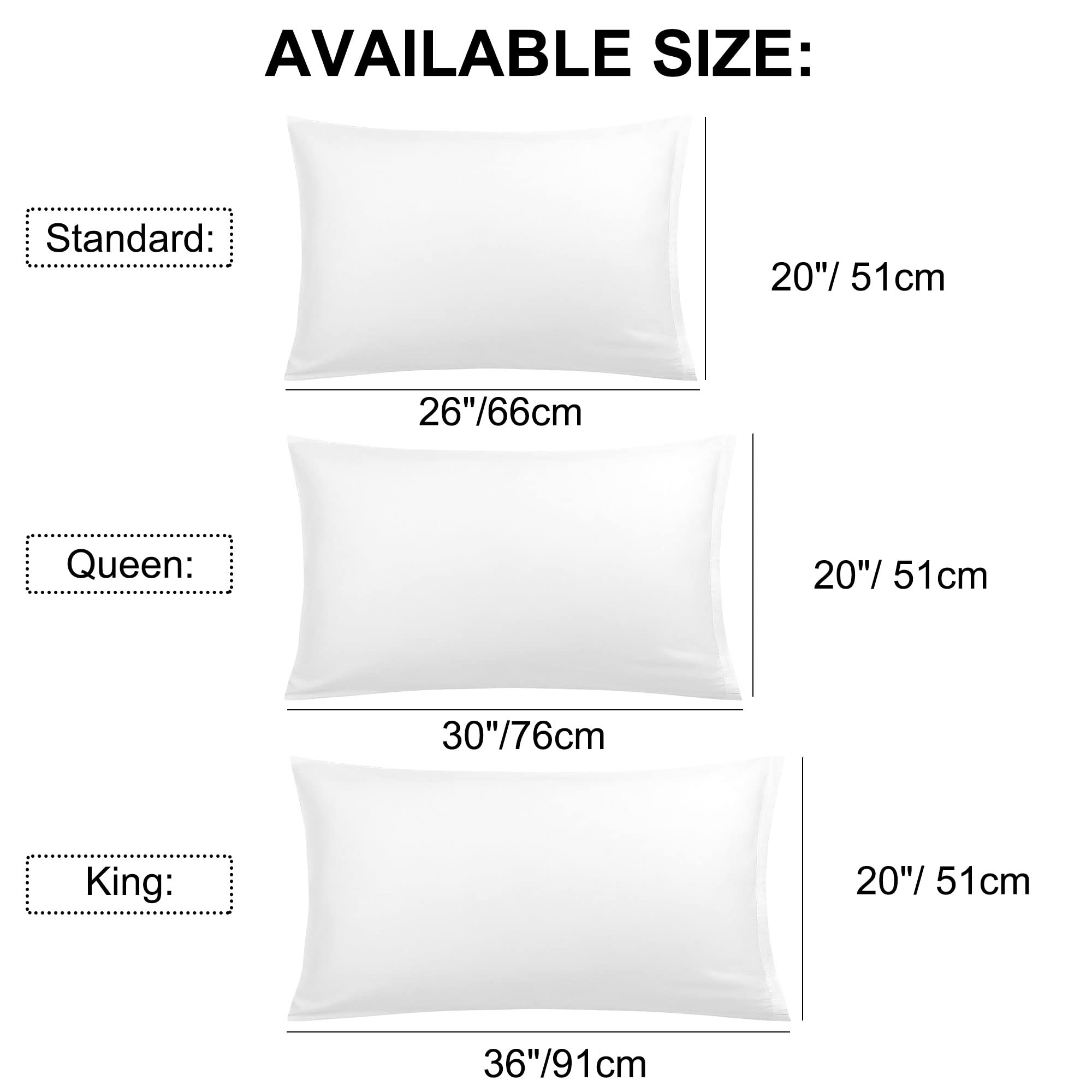 Premium Soft Cotton Pillowcases Set of 2 - Breathable & Hypoallergenic Bedding for Side Sleepers - Perfect for Home, Hotel, and Travel Use