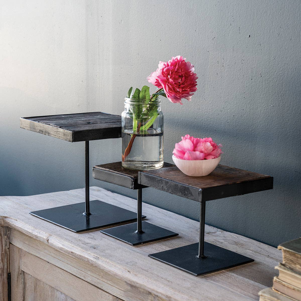 Premium Focal Wooden & Metal Monitor Stand Riser - Ergonomic Desk Organizer for Monitors, Laptops, Printers - Perfect for Home Office, Gaming Setup & Workspace Organization