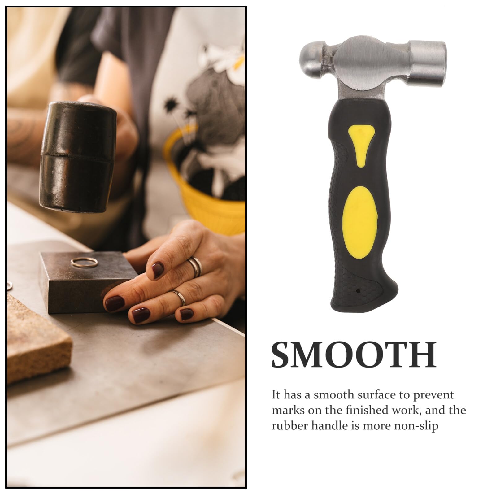 SEWACC Mini Ball Hammer - Jewelry Making Tool for Women, Small Steel Stamping Hammer, Multi-Purpose Home Tool, DIY Craft Accessories | Perfect for Metal Stamping, Jewelry Repair & Household Projects