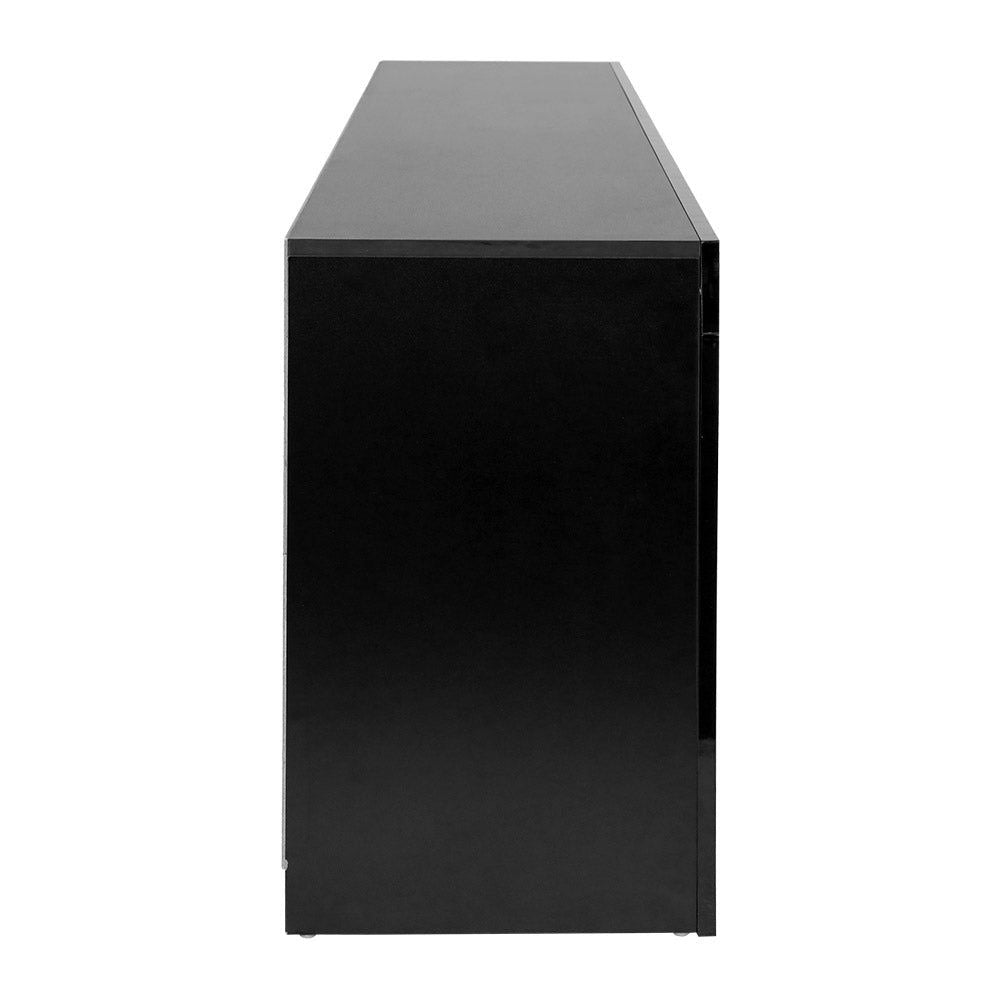 Artiss 160cm Black Bobi Entertainment TV Stand with LED Lighting - Perfect for Living Room, Bedroom & Home Theater Setup