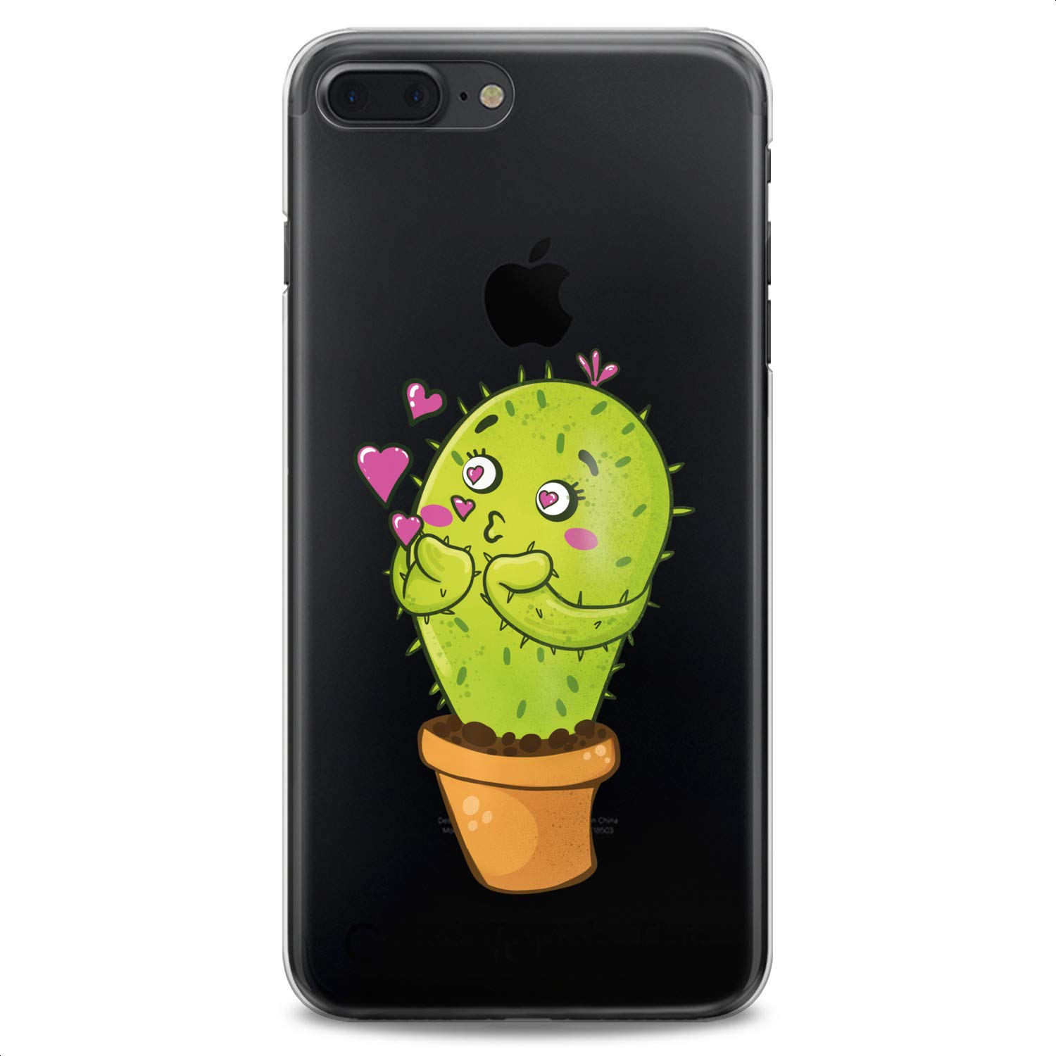 Premium TPU Phone Case for iPhone 16/15/14/13/12/11 Pro Max/Plus/Mini/Xs/Xr/X/8/7/6/5/SE - Cute Cactus Design Slim Flexible Silicone Cover with Kawaii Green Print - Perfect for Women Girls Daily Use Outdoor Travel Protection