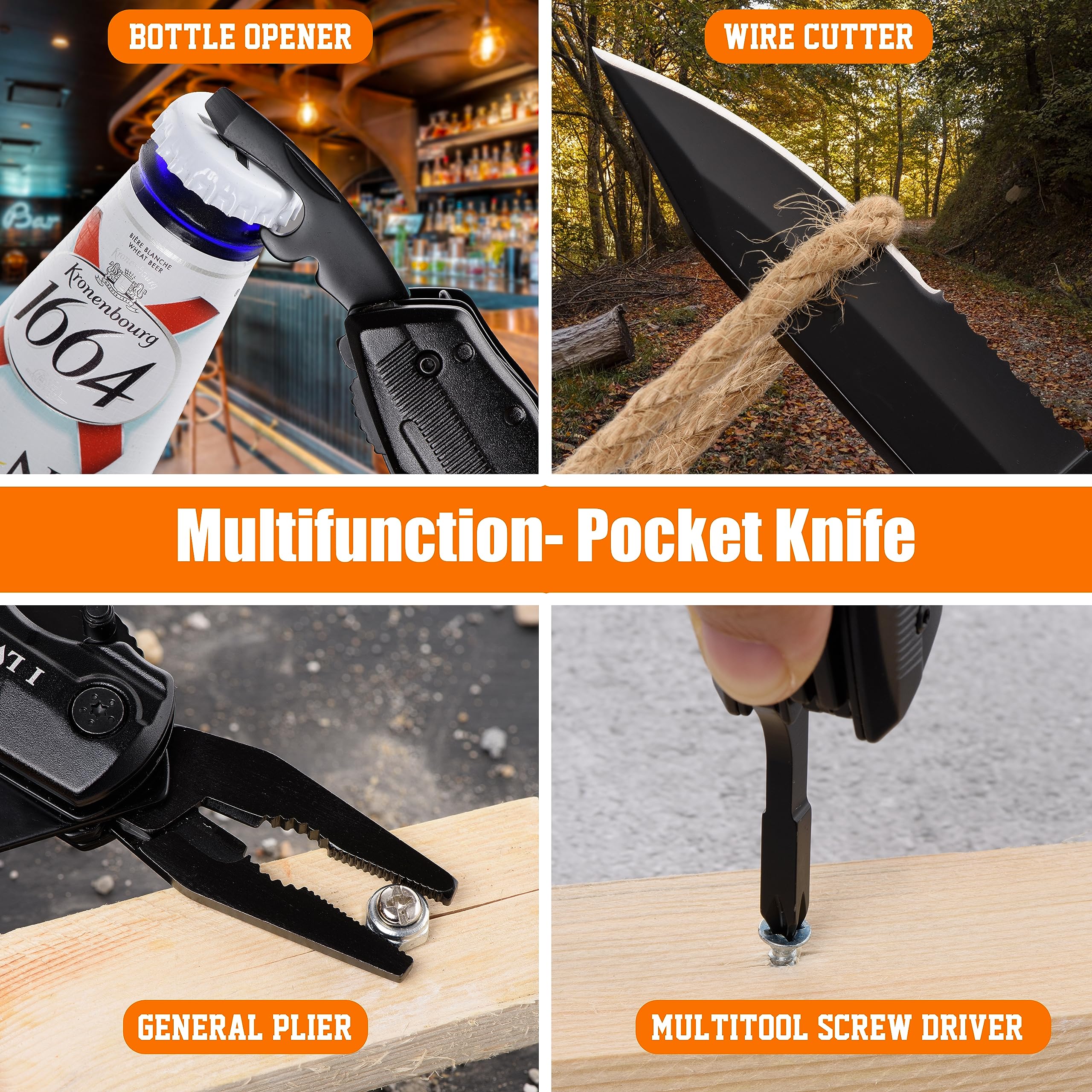 Men's Pocket Knife - Folding Knife for Hiking & Camping Gifts