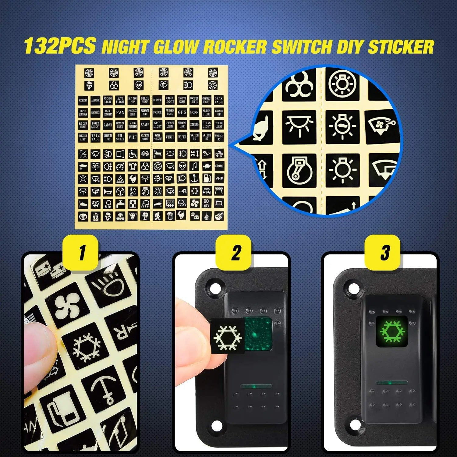 4 Gang Aluminum 5 Pin ON/Off Green Rocker Switch Panel - Heavy Duty Electrical Control for Marine, RV, and Industrial Equipment