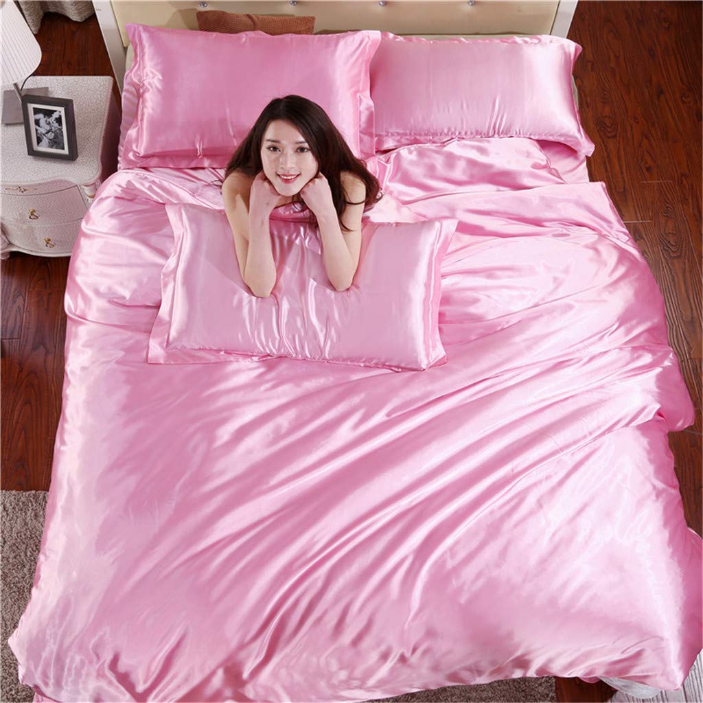 Luxury 100% Satin Silk Sheet Set - Queen Size, Chocolate Brown, Deep Pocket (10-12